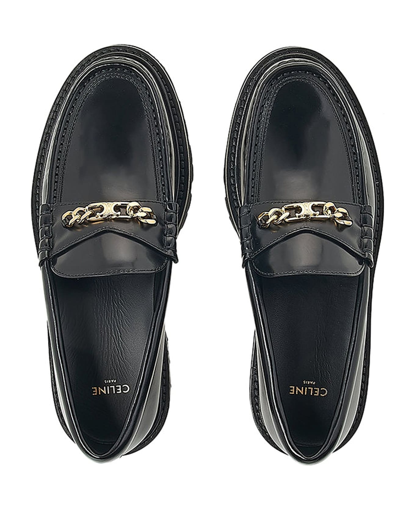 Celine Leather Loafers - Black