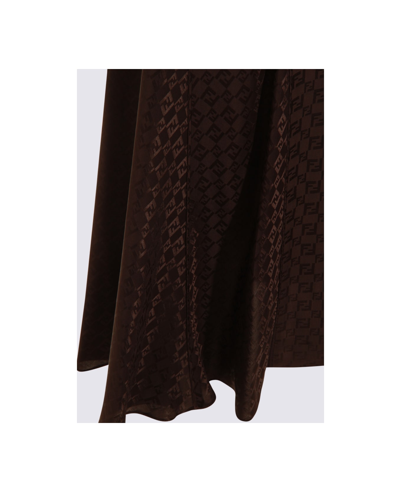 Fendi Brown Silk Skirt - BROWN