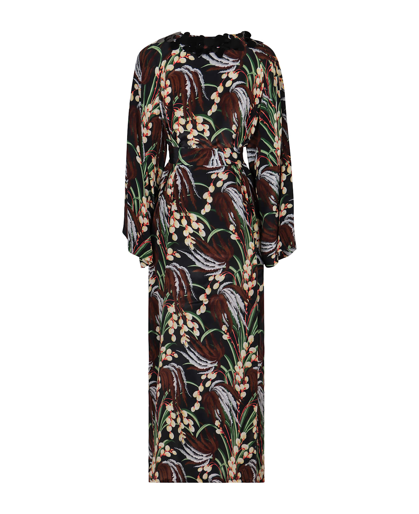 Parosh Printed Crepe Dress - black