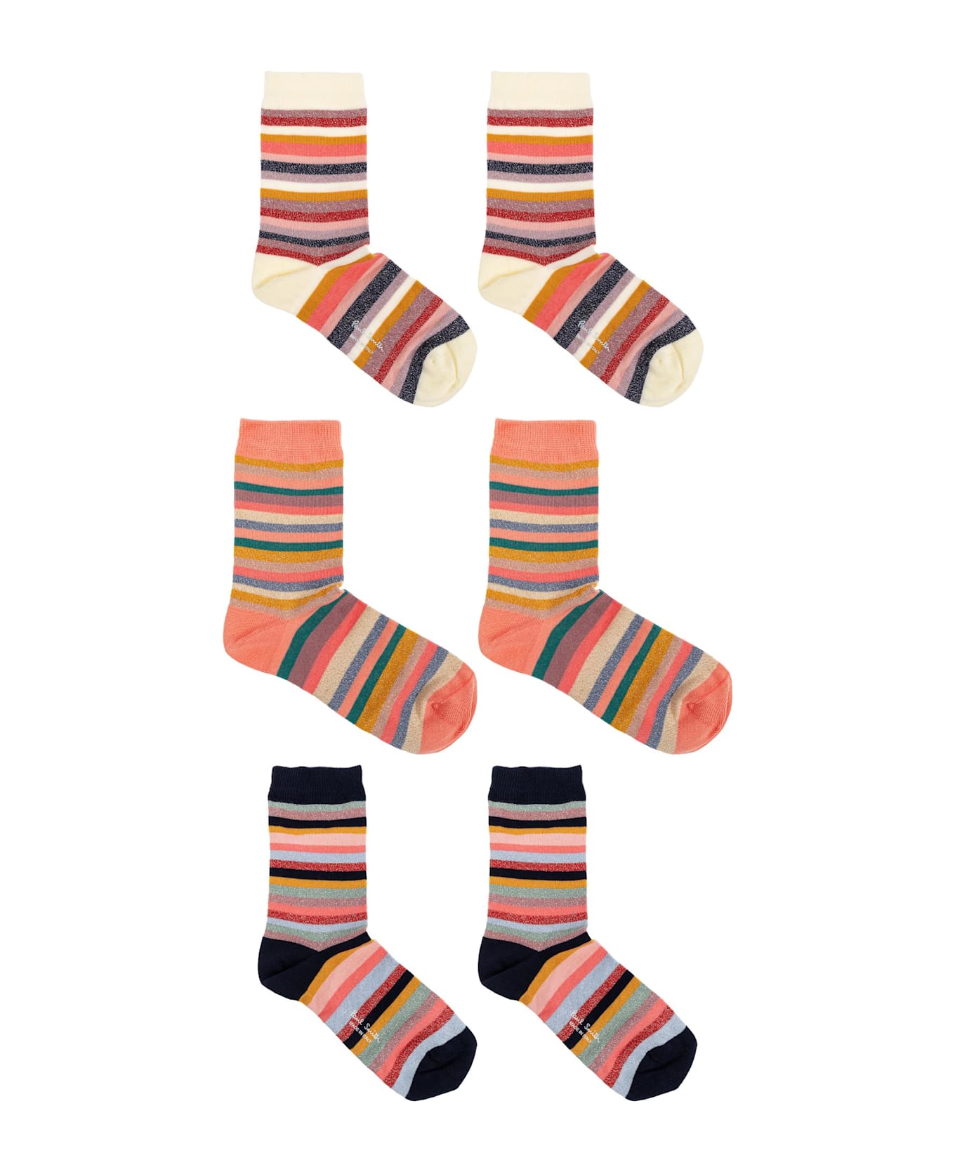 Paul Smith Three-pack Of Cotton Socks With Lurex Thread - MULTICOLOUR