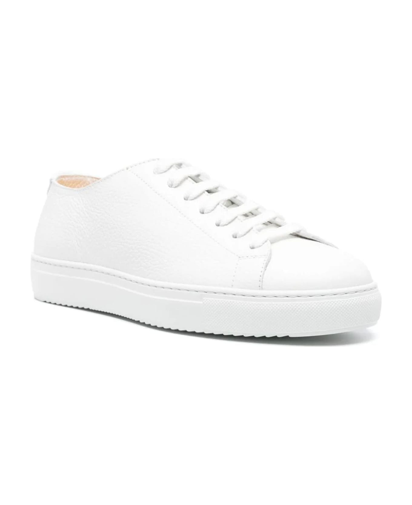 Doucal's White Calf Leather Sneakers - Bianco スニーカー