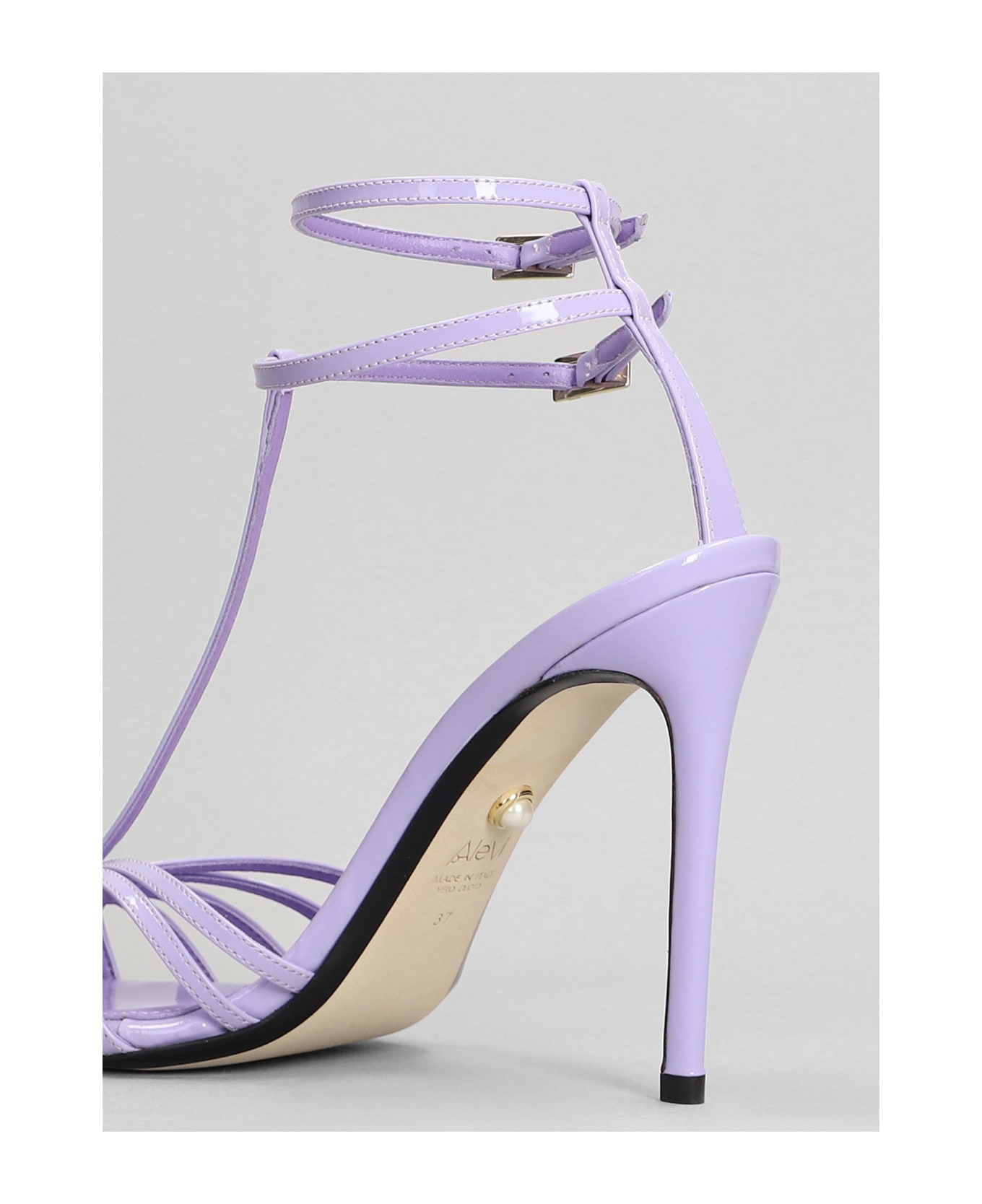 Alevì Stella 110 Sandals In Viola Patent Leather - Viola