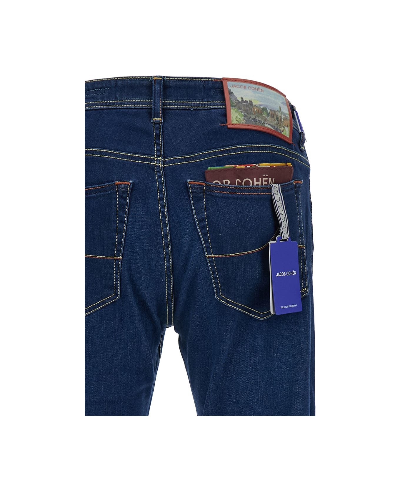 Jacob Cohen Blue Slim Jeans In Mixed Cotton Man - Light blue