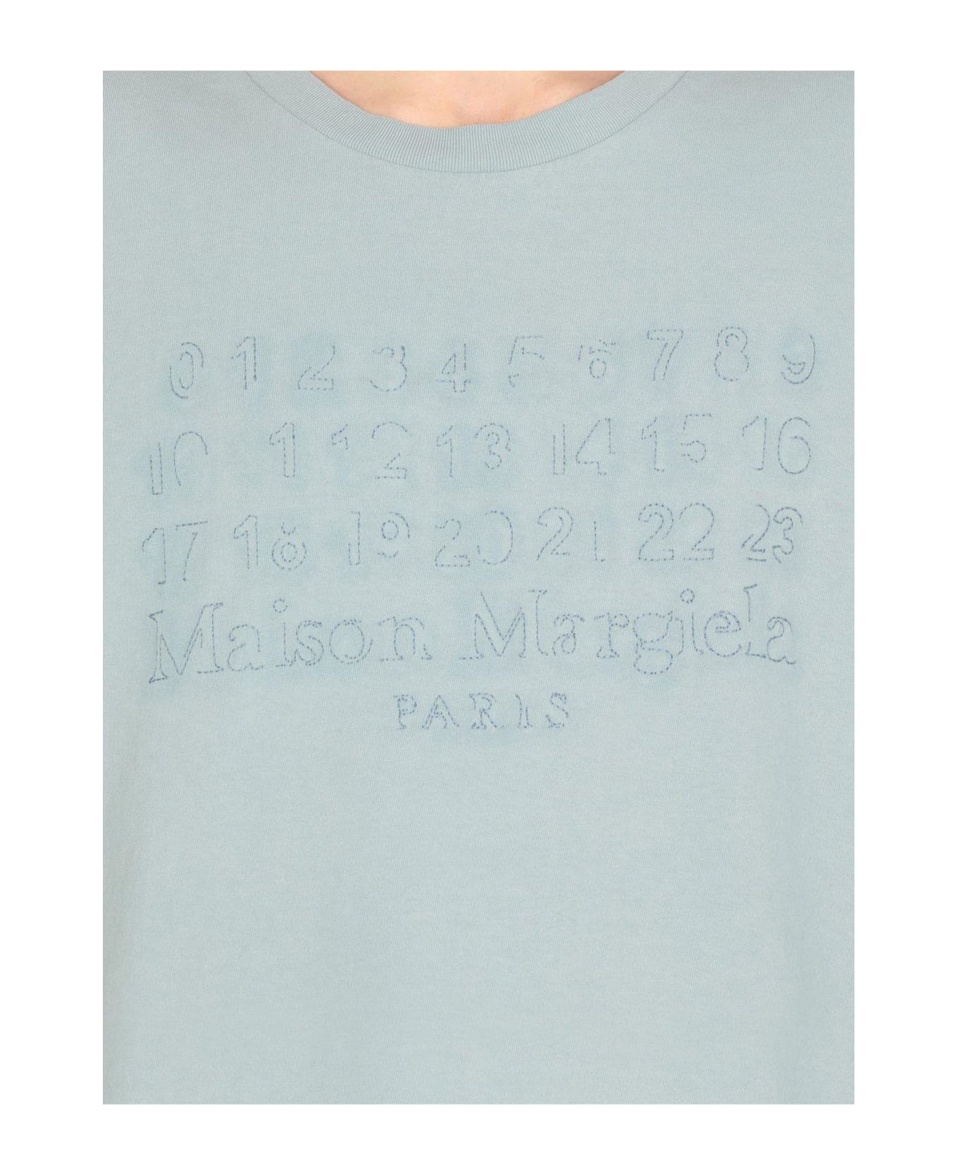 Maison Margiela Numbers-motif Crewneck T-shirt - Blu シャツ