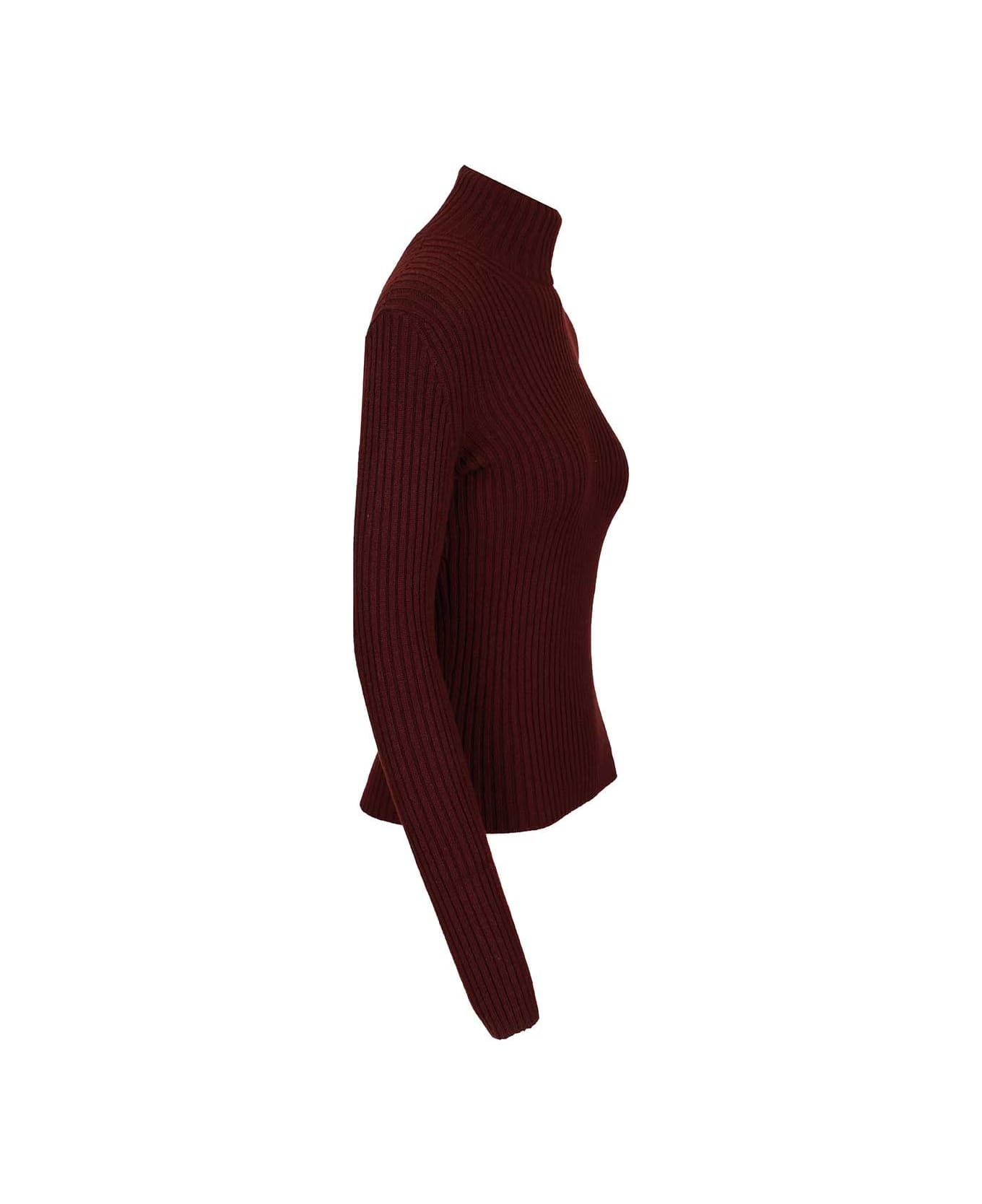 Max Mara Wool And Cashmere Turtleneck Sweater - BORDEAUX