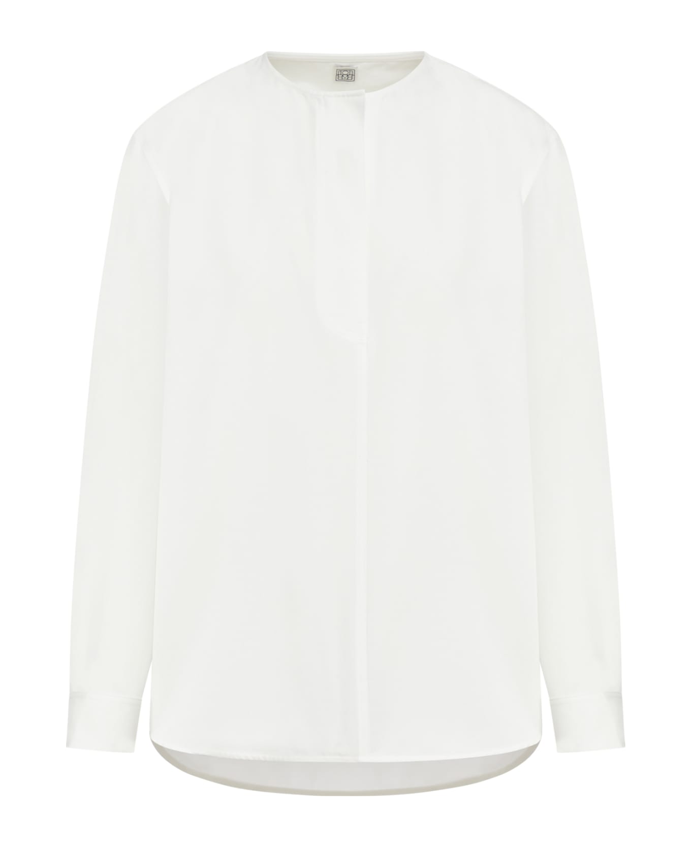 Totême Collarless Cotton-twill Shirt - White
