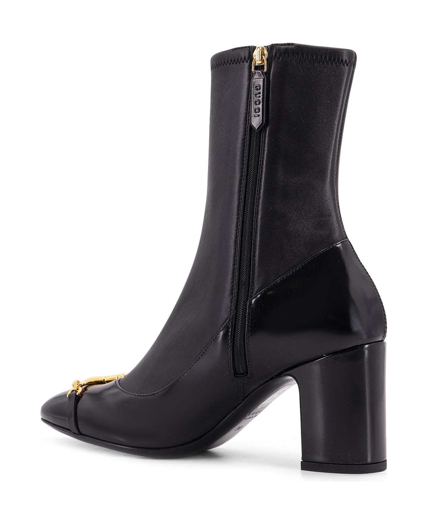Gucci Leather Boots With Metal Horsebit - Black