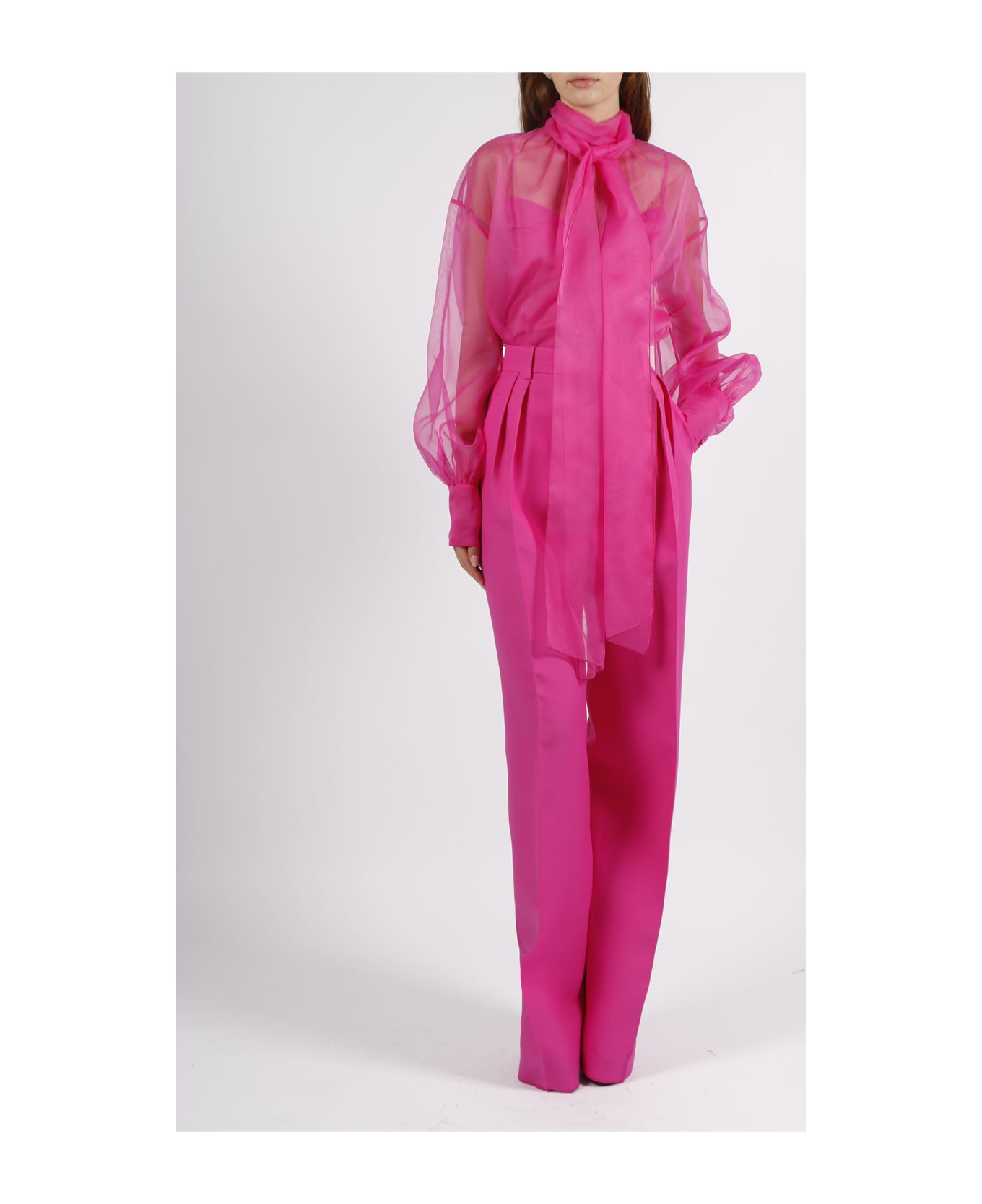 Valentino Crepe Couture Trousers - Pink & Purple