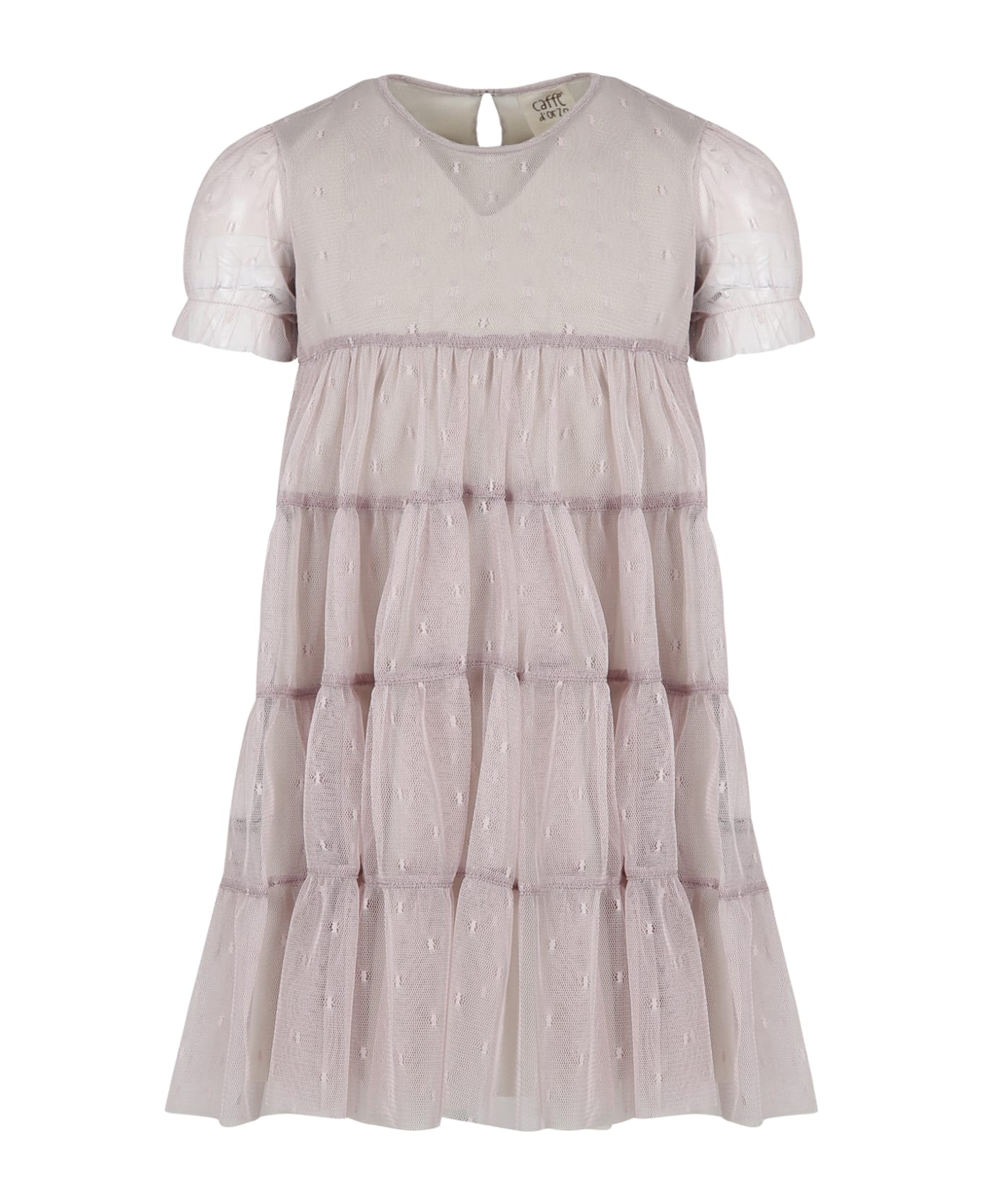 Caffe' d'Orzo Pink Dress For Girl With Embroidery - Pink ワンピース＆ドレス