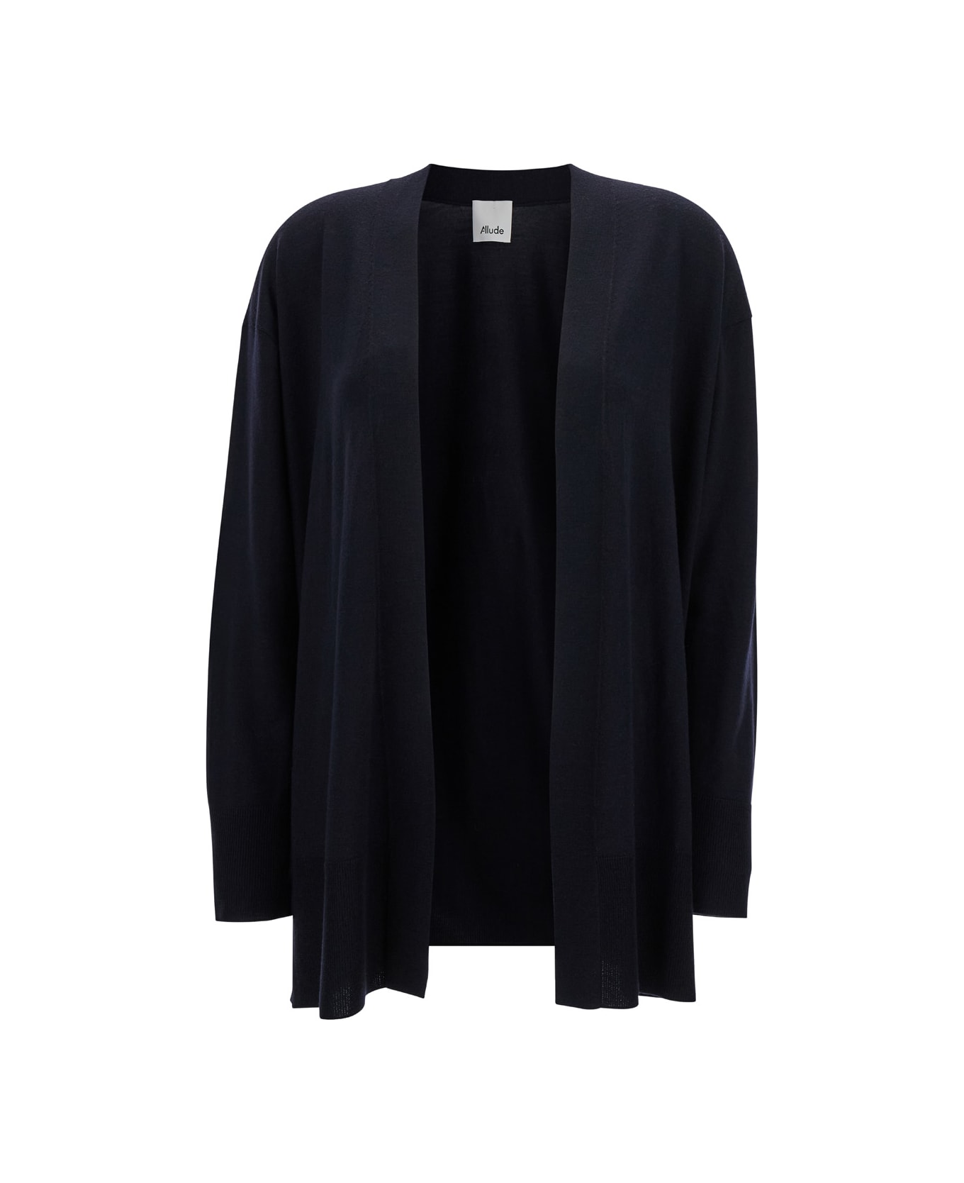 Allude Blue Open Cardigan With Long Sleeves In Wool Woman - Blu