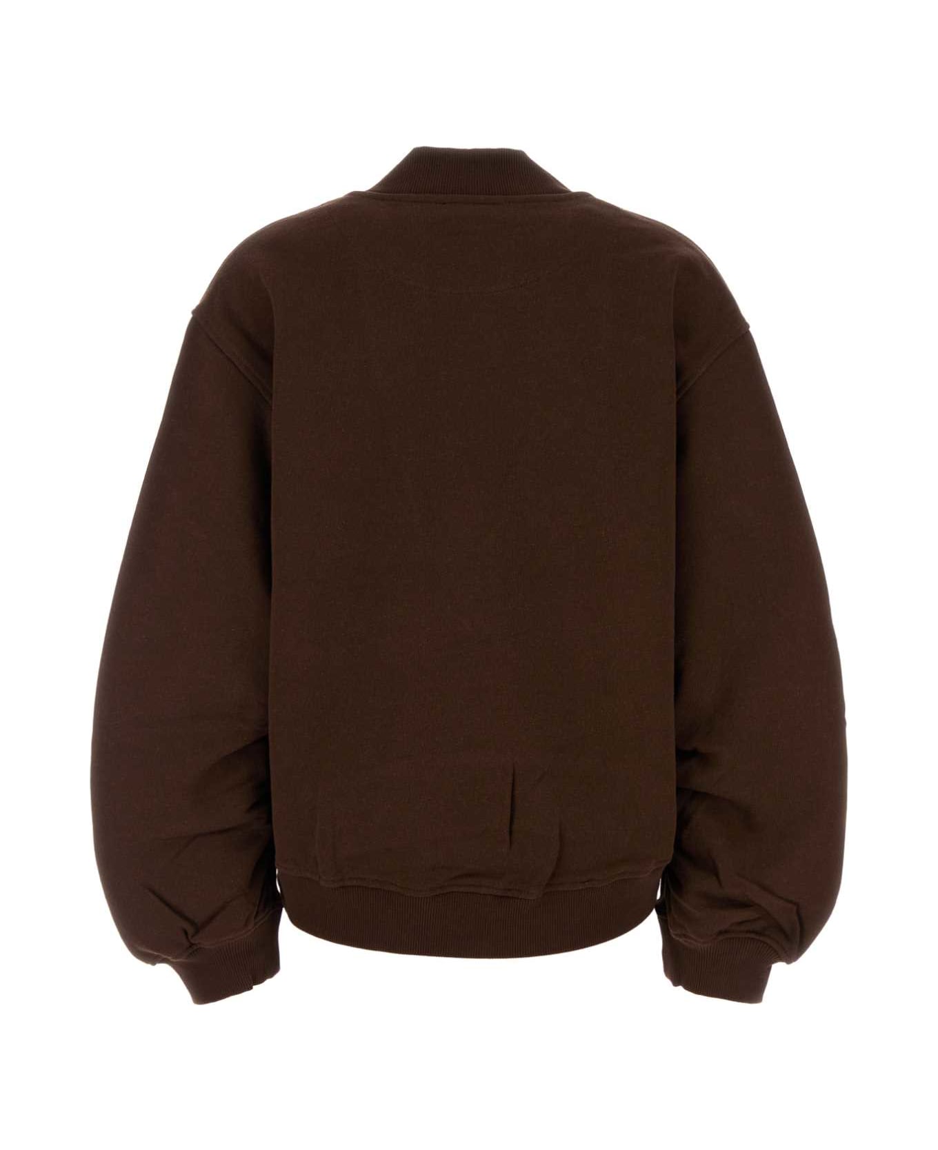 The Attico Brown Cotton Sweatshirt - DARKBROWN