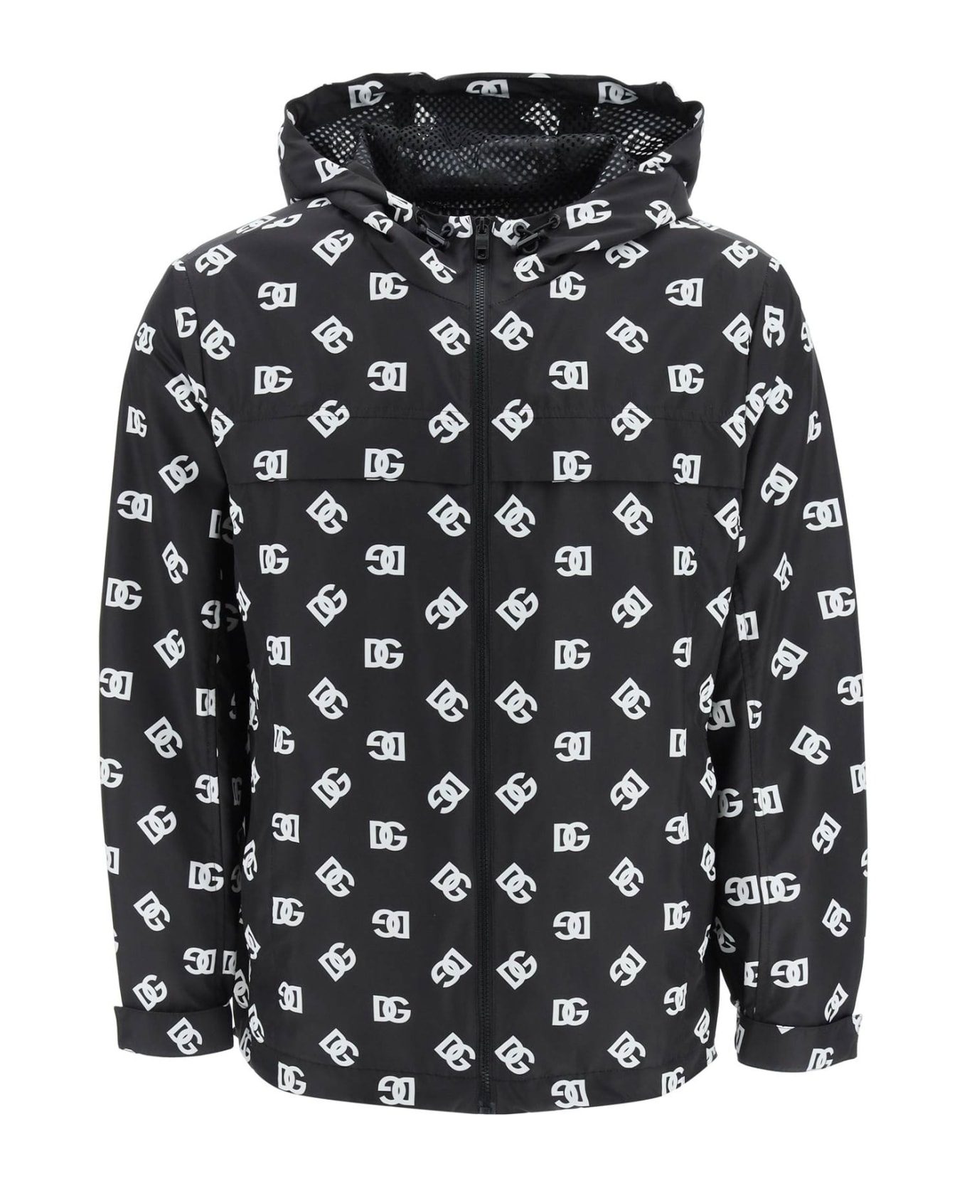 Dolce 
Gabbana Black Nylon Jacket - DG BIANCO FDONERO (Black)