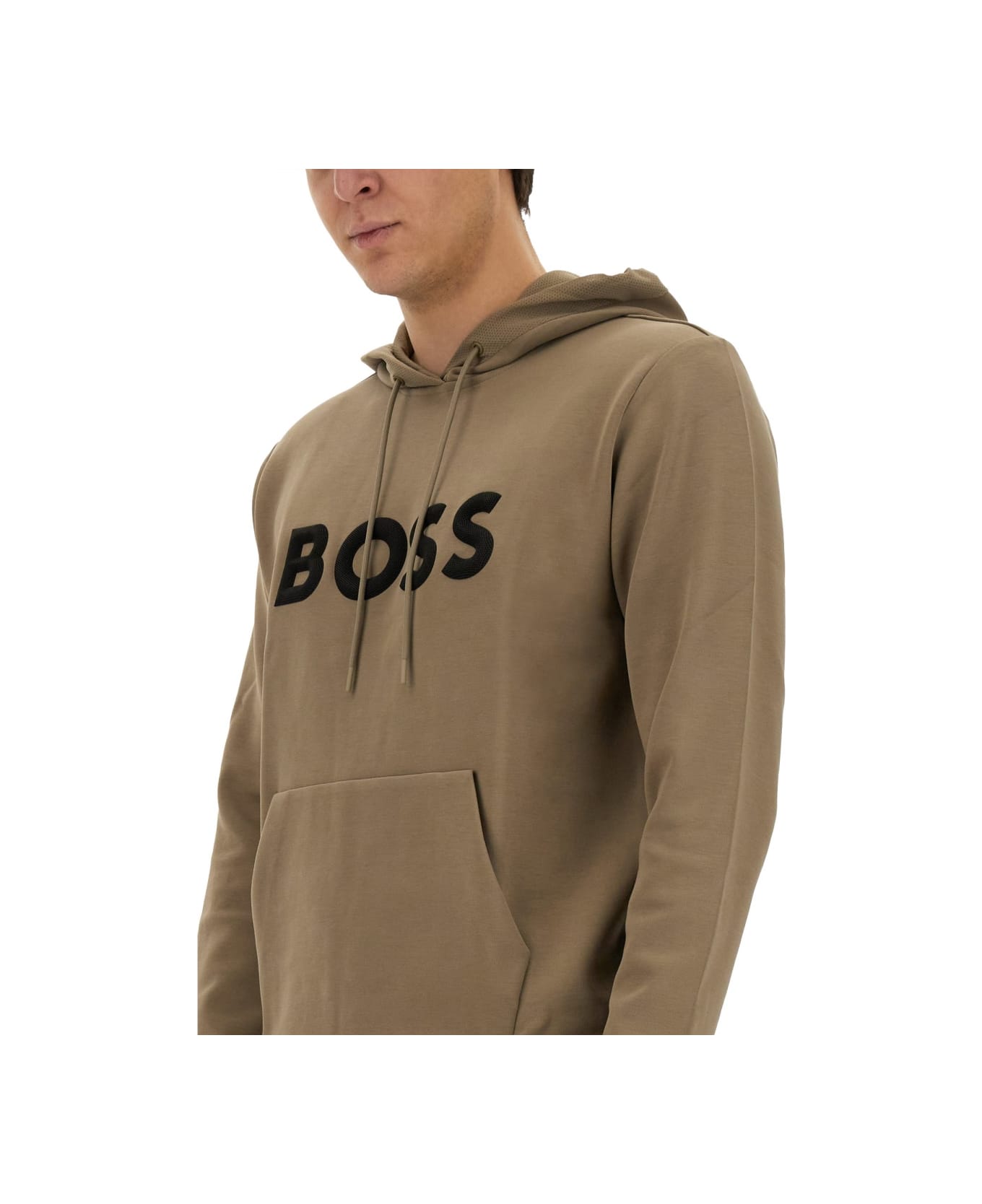 Hugo Boss Sweatshirt With Logo - BEIGE