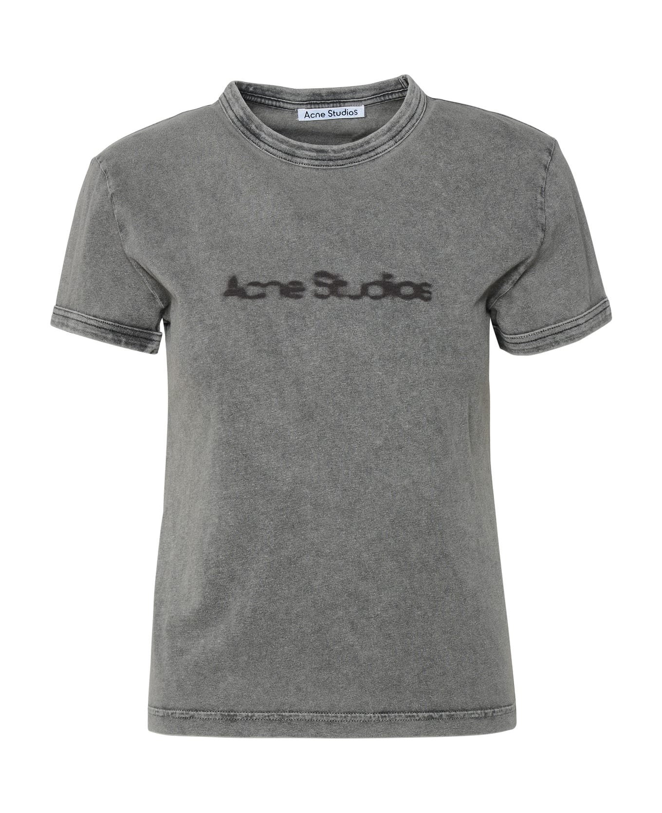 Acne Studios Logo Detailed Crewneck T-shirt - FADED GREY