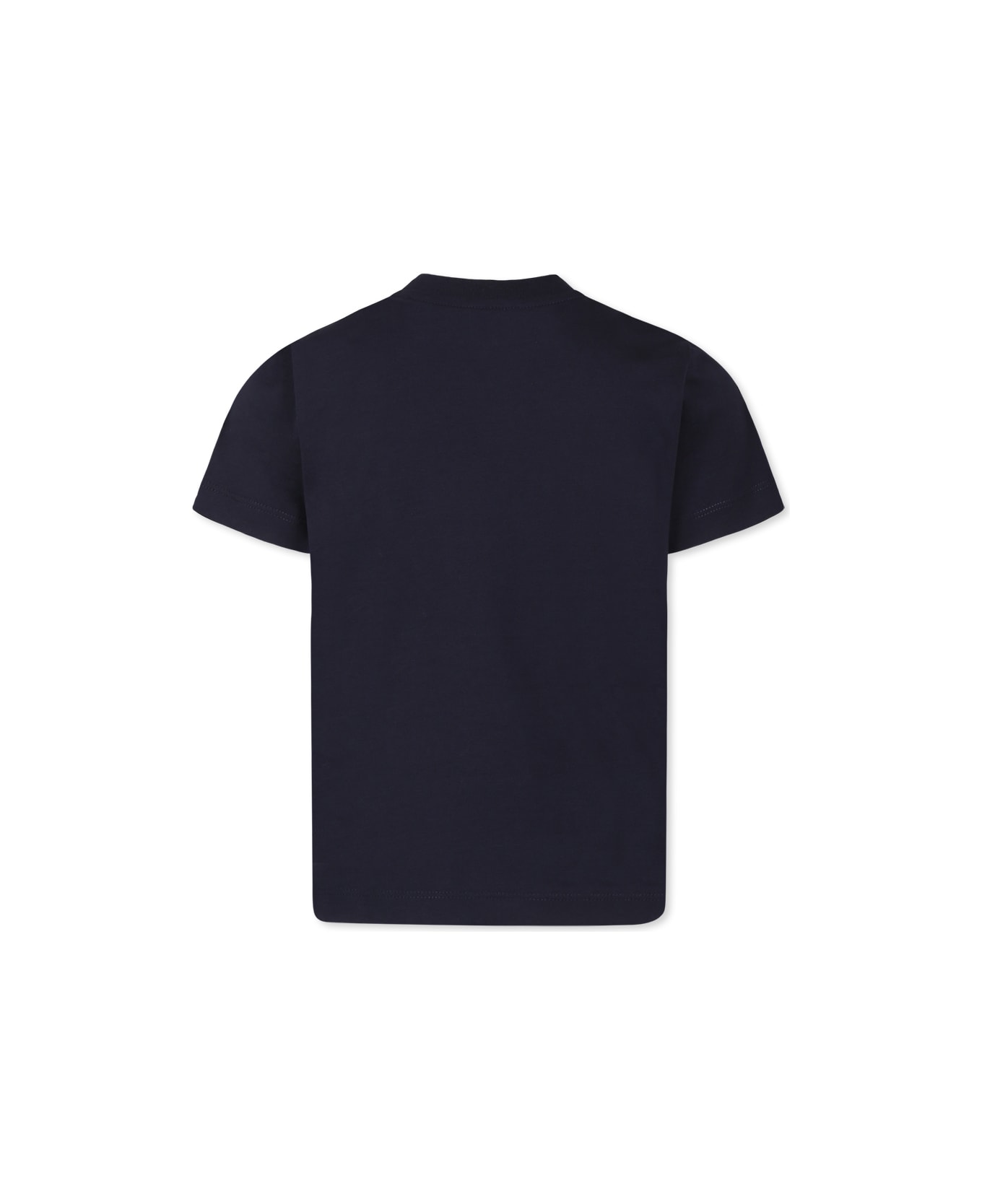 Moncler Blue T-shirt For Boy With Logo - Blue