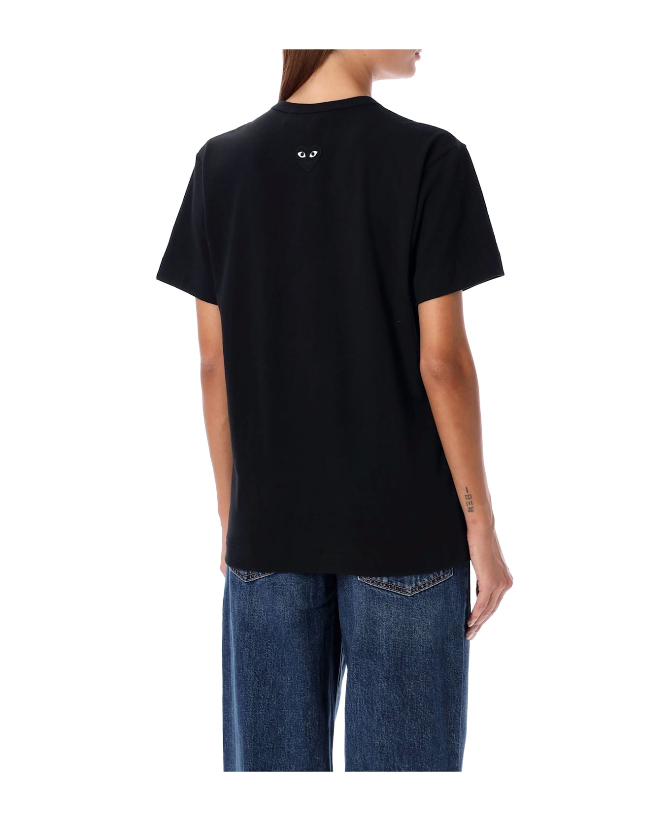 Comme des Garçons Play Back Black Heart Patch Tee - BLACK