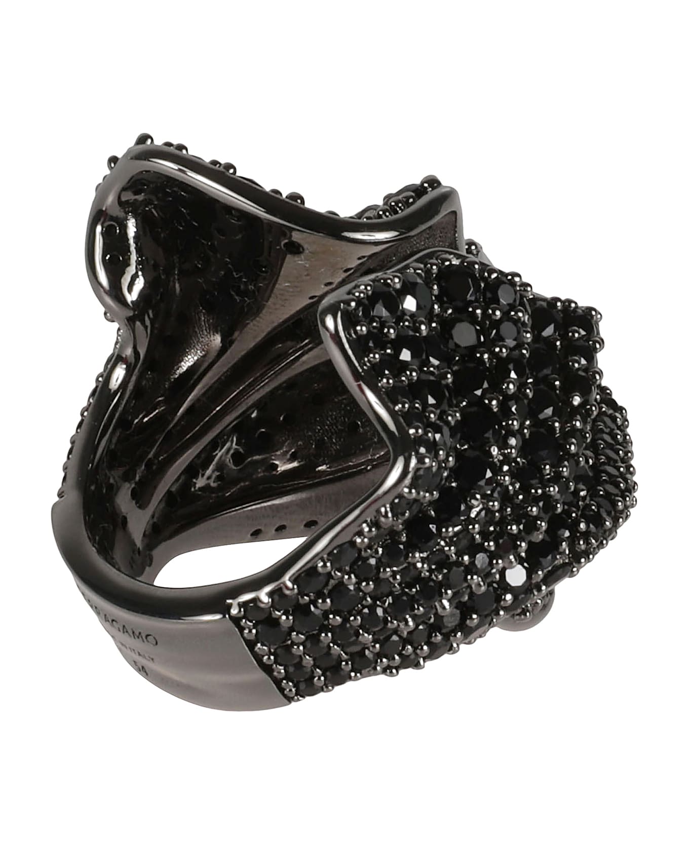 Ferragamo An Drape Embellished Ring - Black