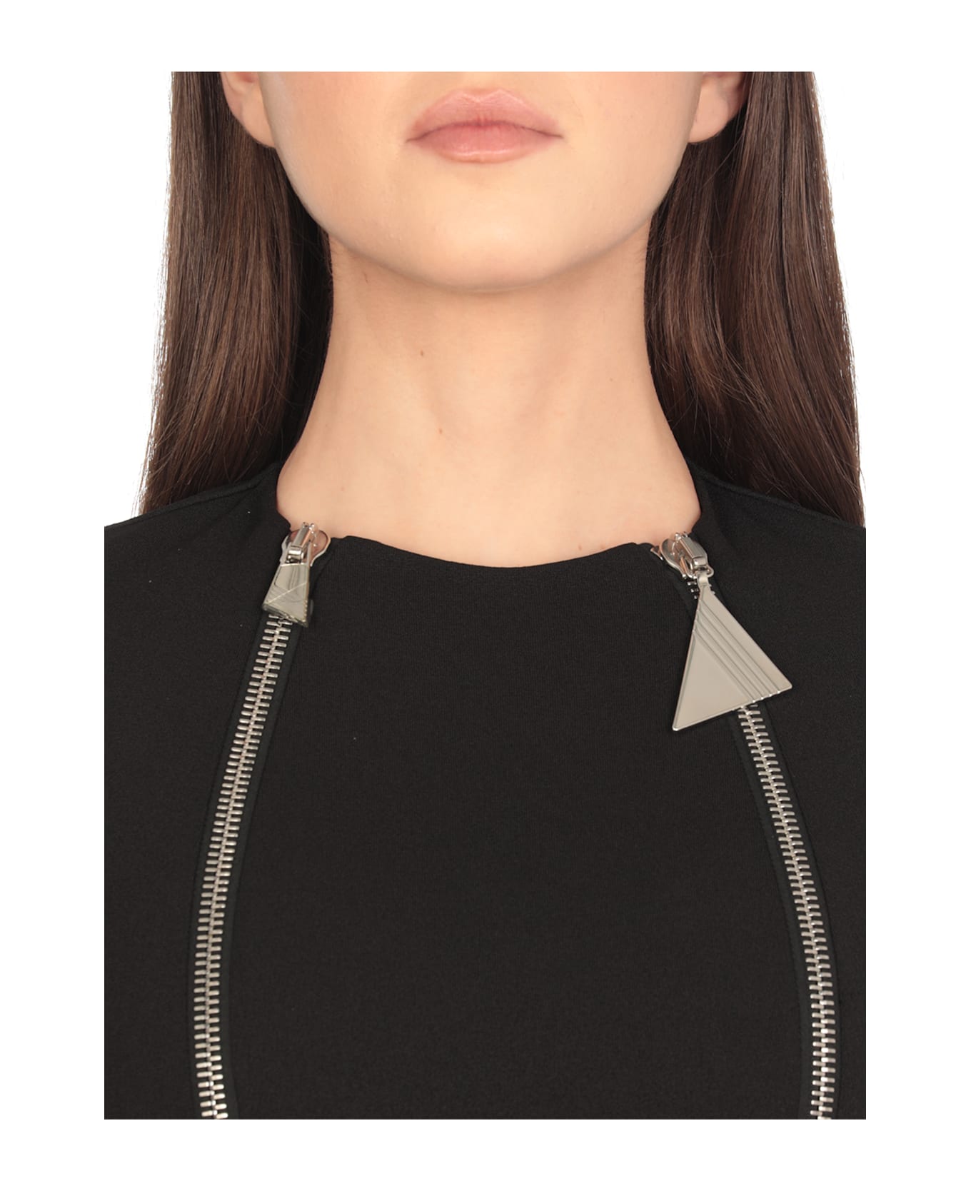 The Attico Dress With Zip - BLACK