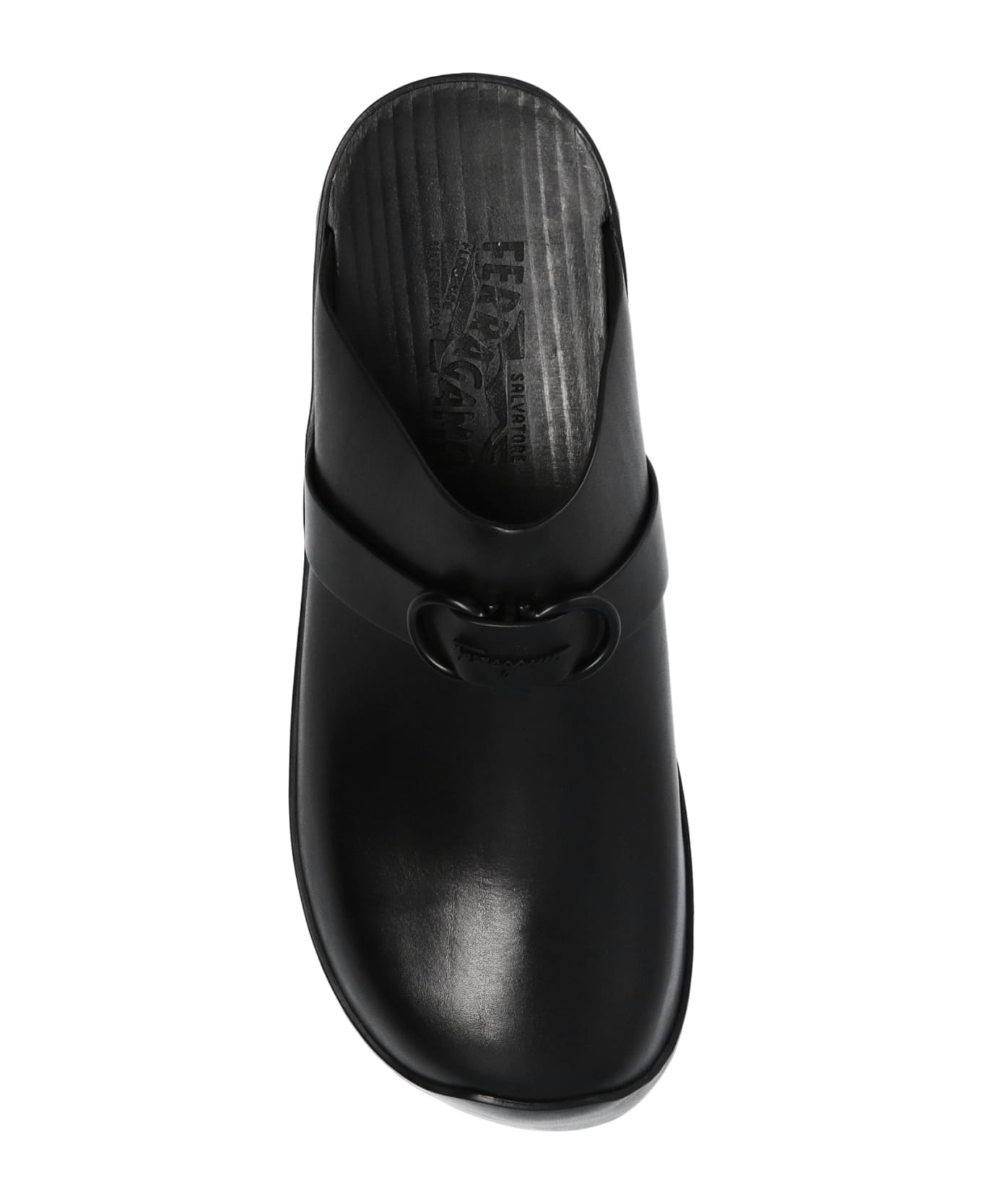 Ferragamo Nope Leather Slides - Black