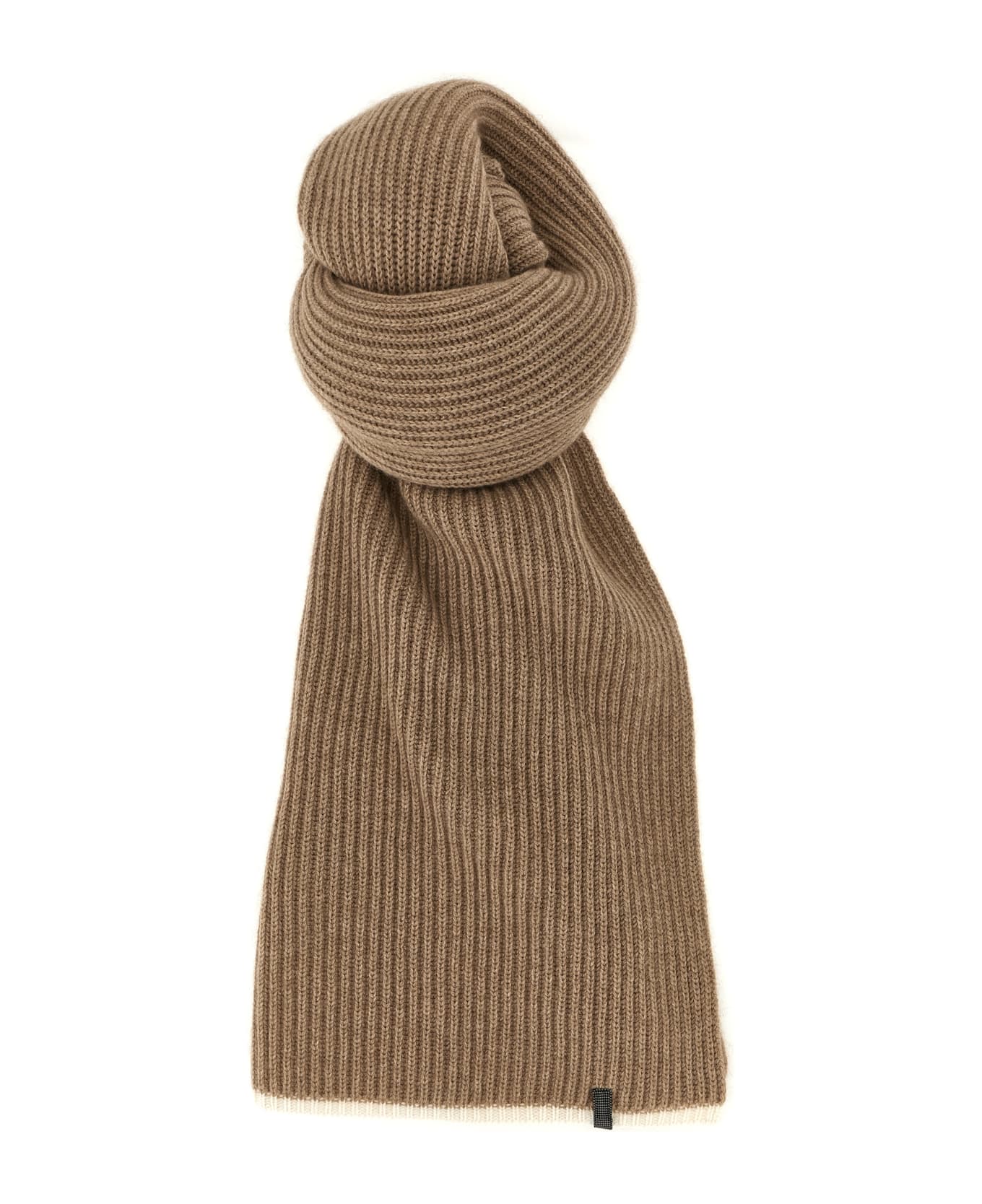 Brunello Cucinelli Monile Cashmere Scarf - Beige