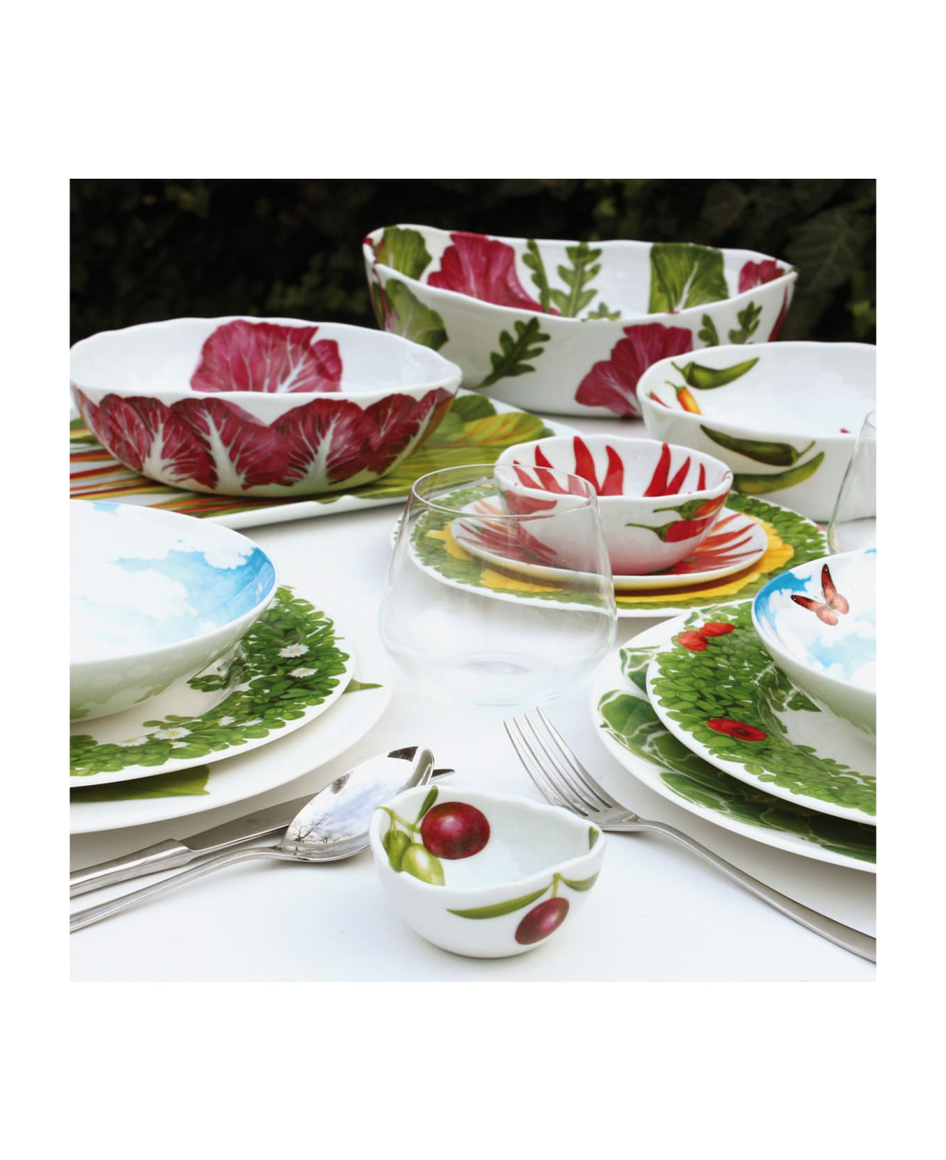 Taitù Set of 4 Small Bowls PEPERONCINI - Dieta Mediterranea Vegetables Collection - Red