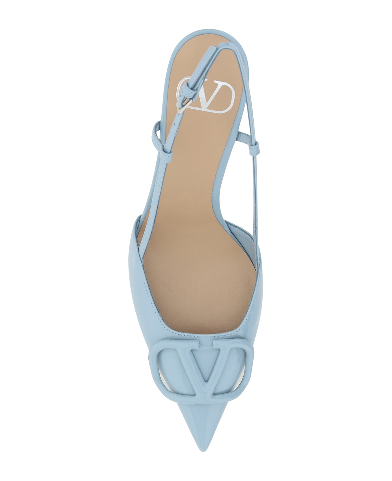 Valentino Garavani Vlogo Pumps Slingback - Blu Porcellana