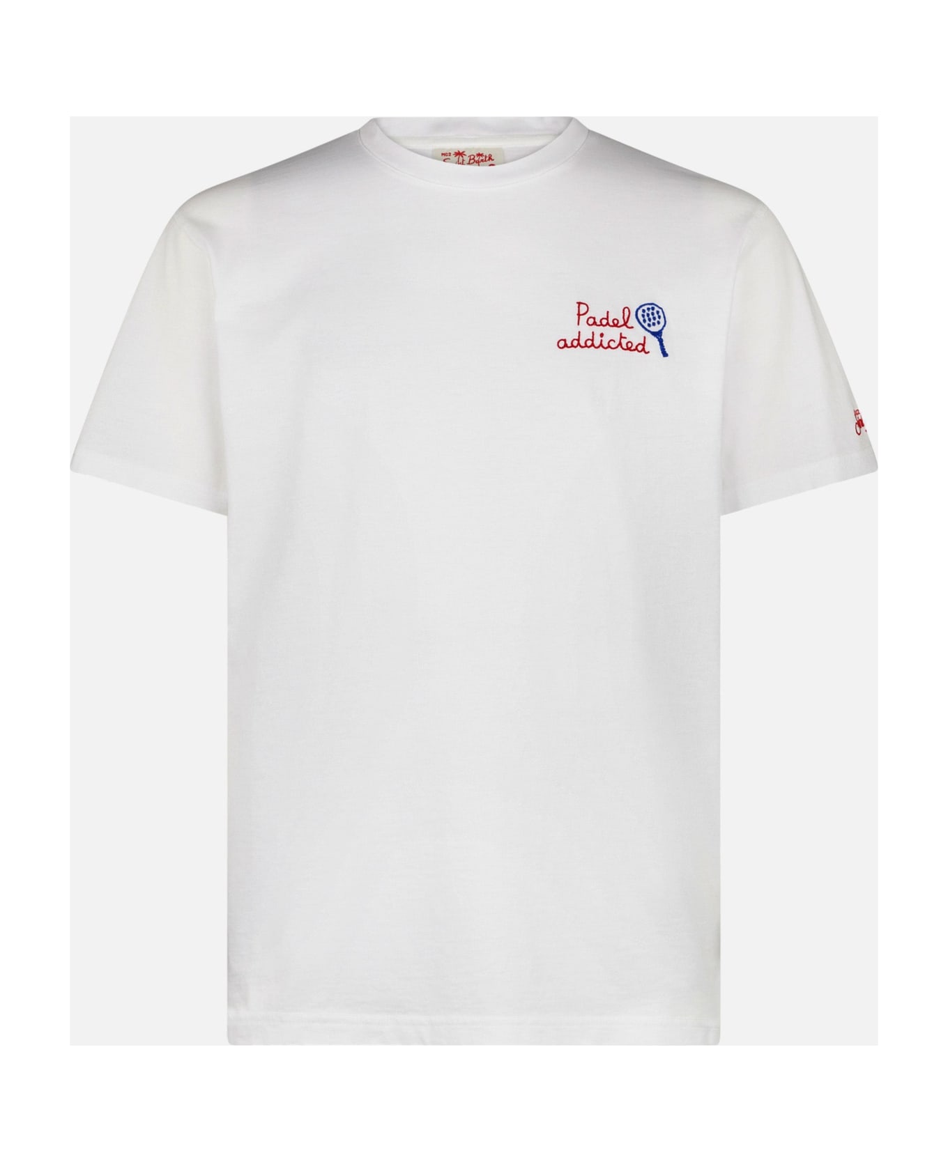 MC2 Saint Barth Man T-shirt With Padel Addicted Front Embroidery - WHITE シャツ