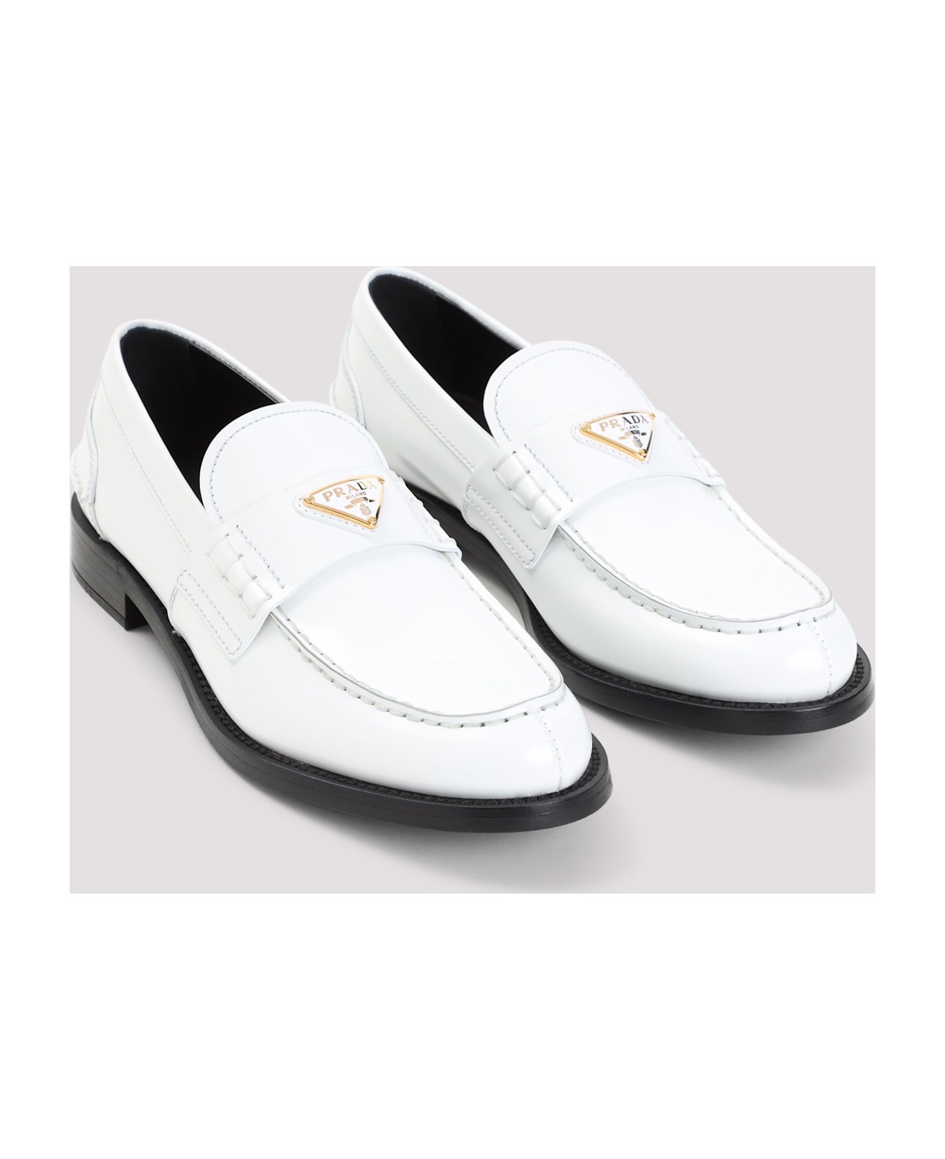 Prada Calf Leather Loafers - Bianco