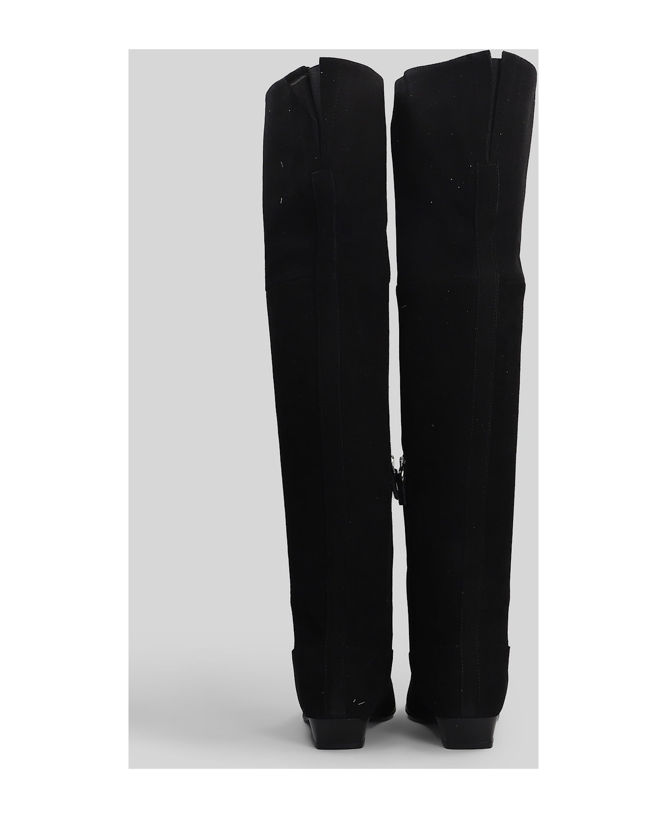 Julie Dee Low Heels Boots In Black Suede - black