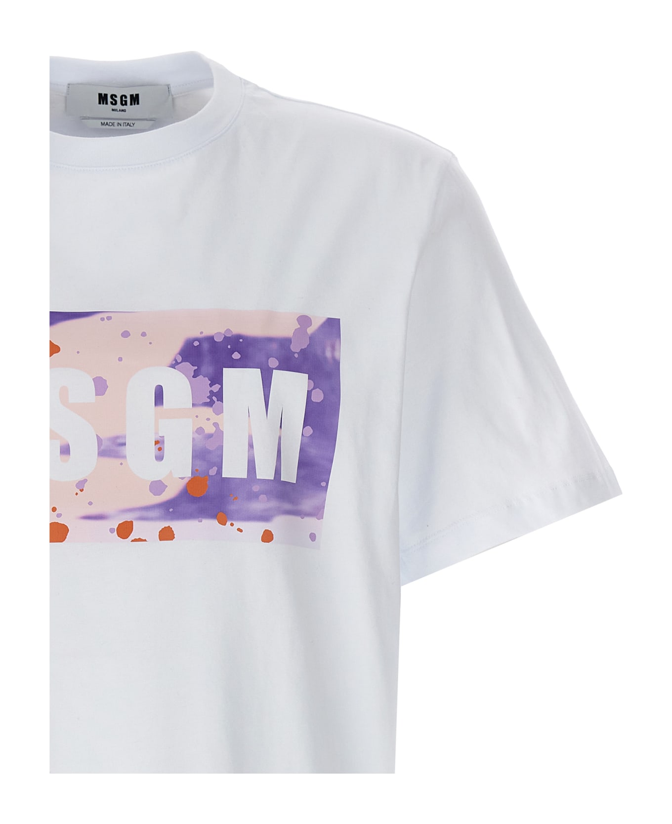 MSGM 'camo Season Box Logo' T-shirt - White シャツ