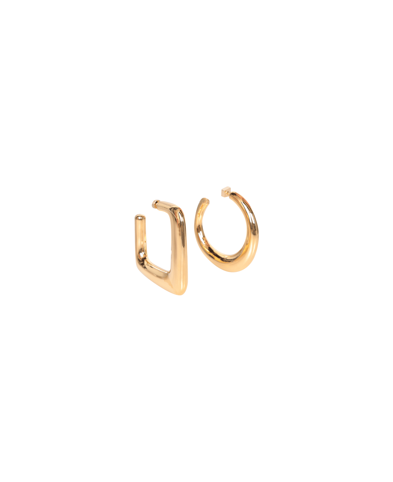 Jacquemus Grandes Creoles Ovalo Gold Earrings - Metallic
