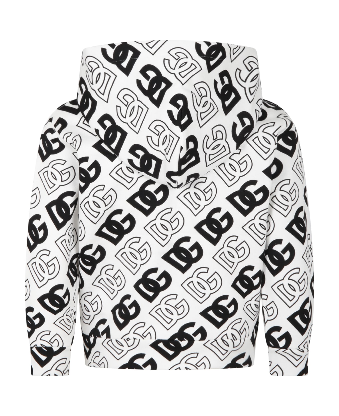 Dolce BRA & Gabbana White Sweatshirt For Boy With Logos - Black