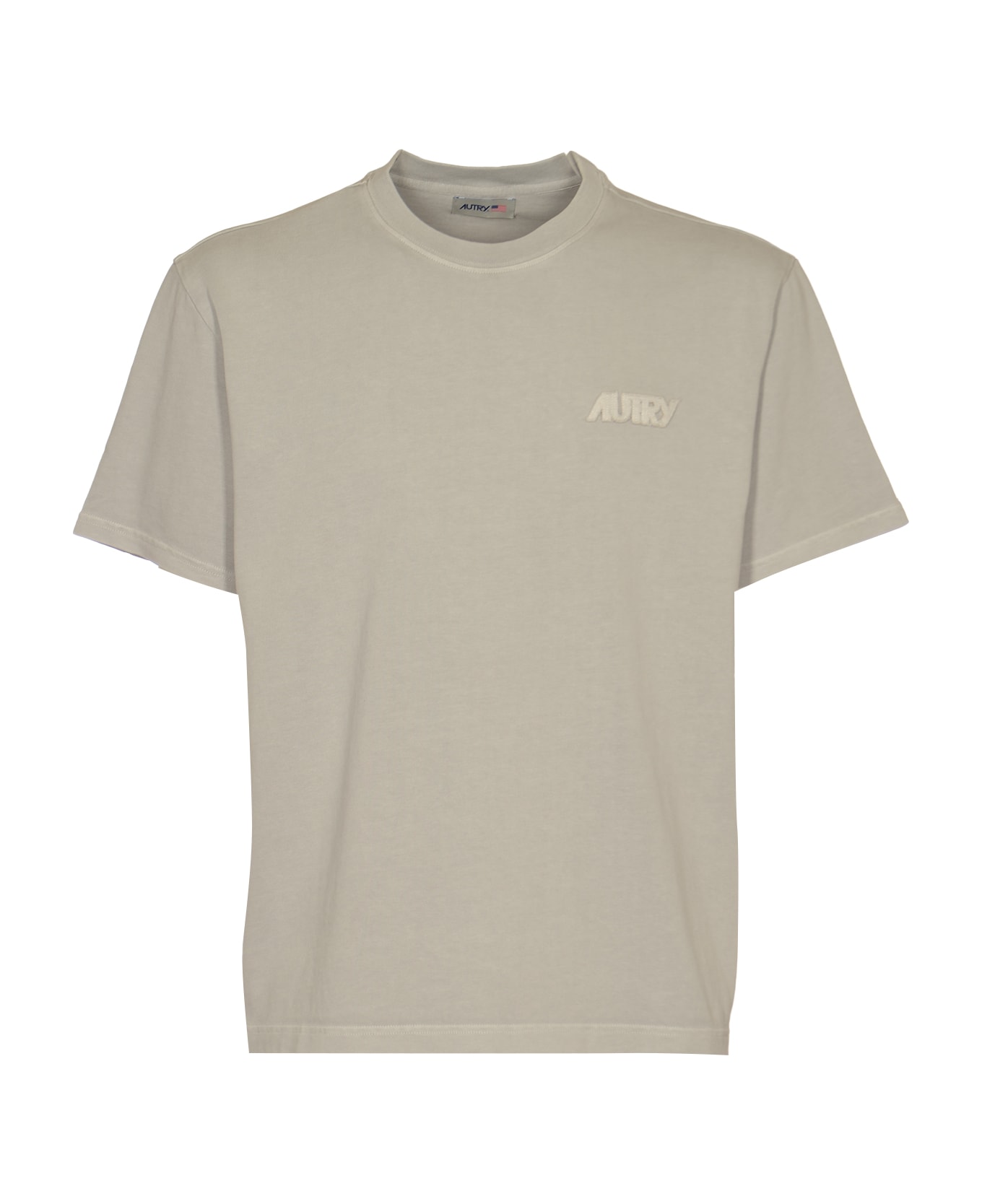 Autry Logo Embroidered Regular T-shirt - Grey シャツ