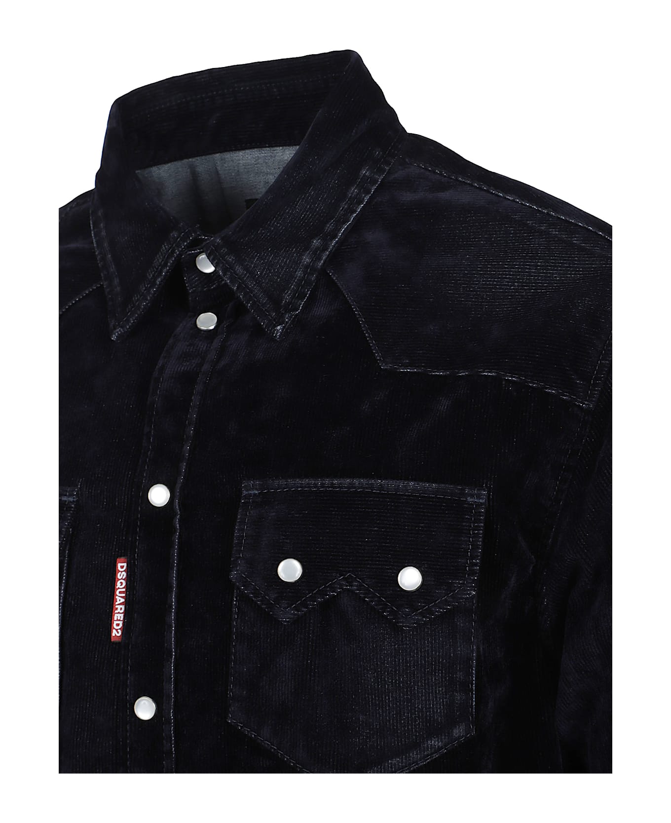Dsquared2 Flocked Cord Jean Jacket - Navy Blue