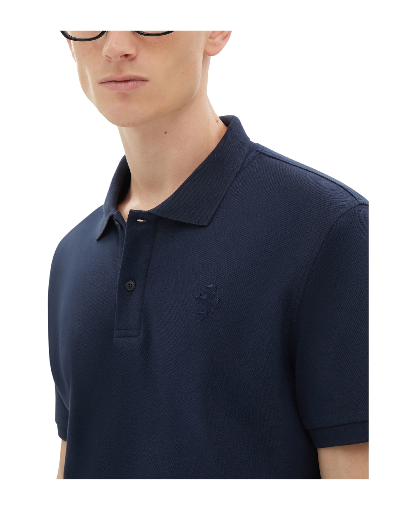 Ferrari Pique Polo Shirt - Blue
