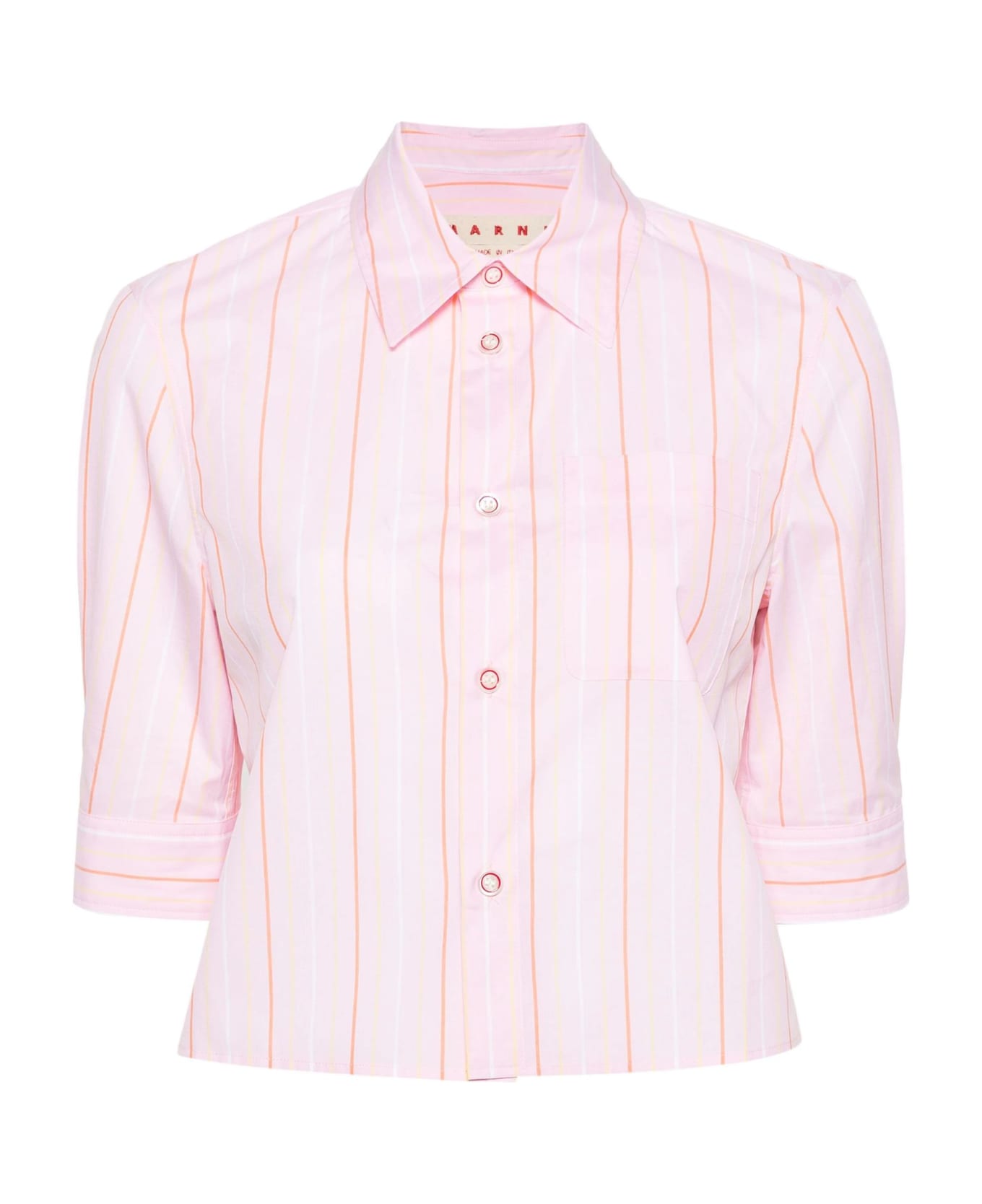 Marni Vertical Stripe-print Cotton Shirt - Pink シャツ