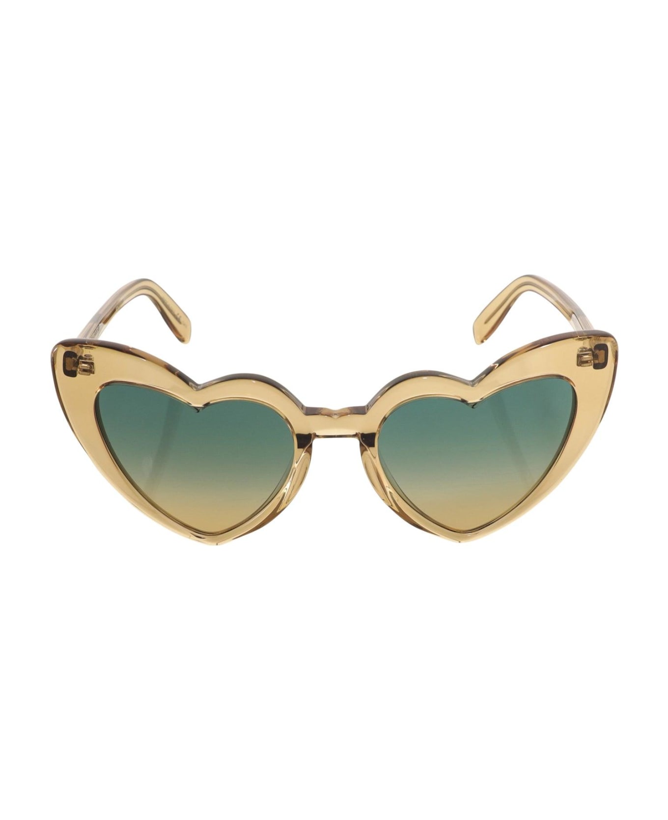 Saint Laurent Eyewear Loulou Heart Frame Sunglasses - BROWN サングラス