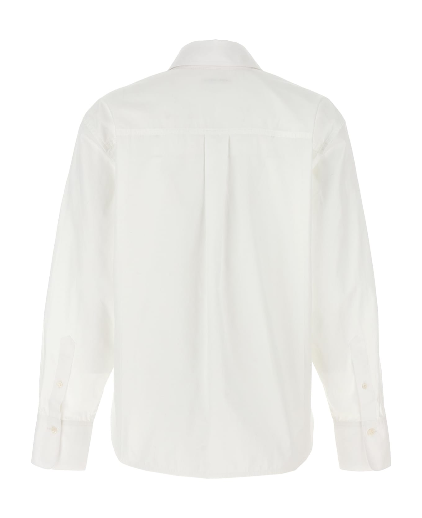 Victoria Beckham Cropped Shirt With Logo Embroidery - White