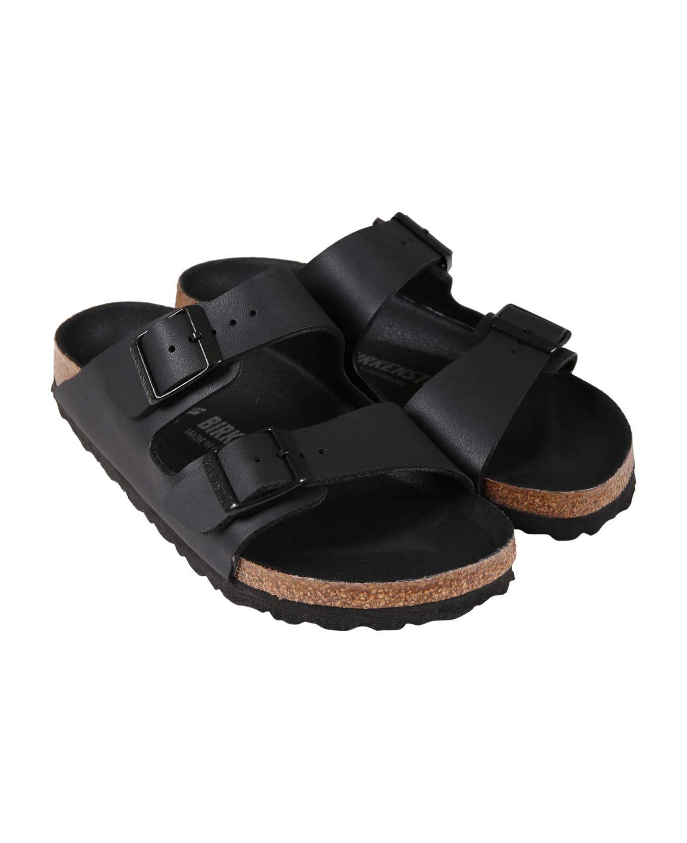 Birkenstock Black Sandals "arizona Bs" For Women With Logo - Black