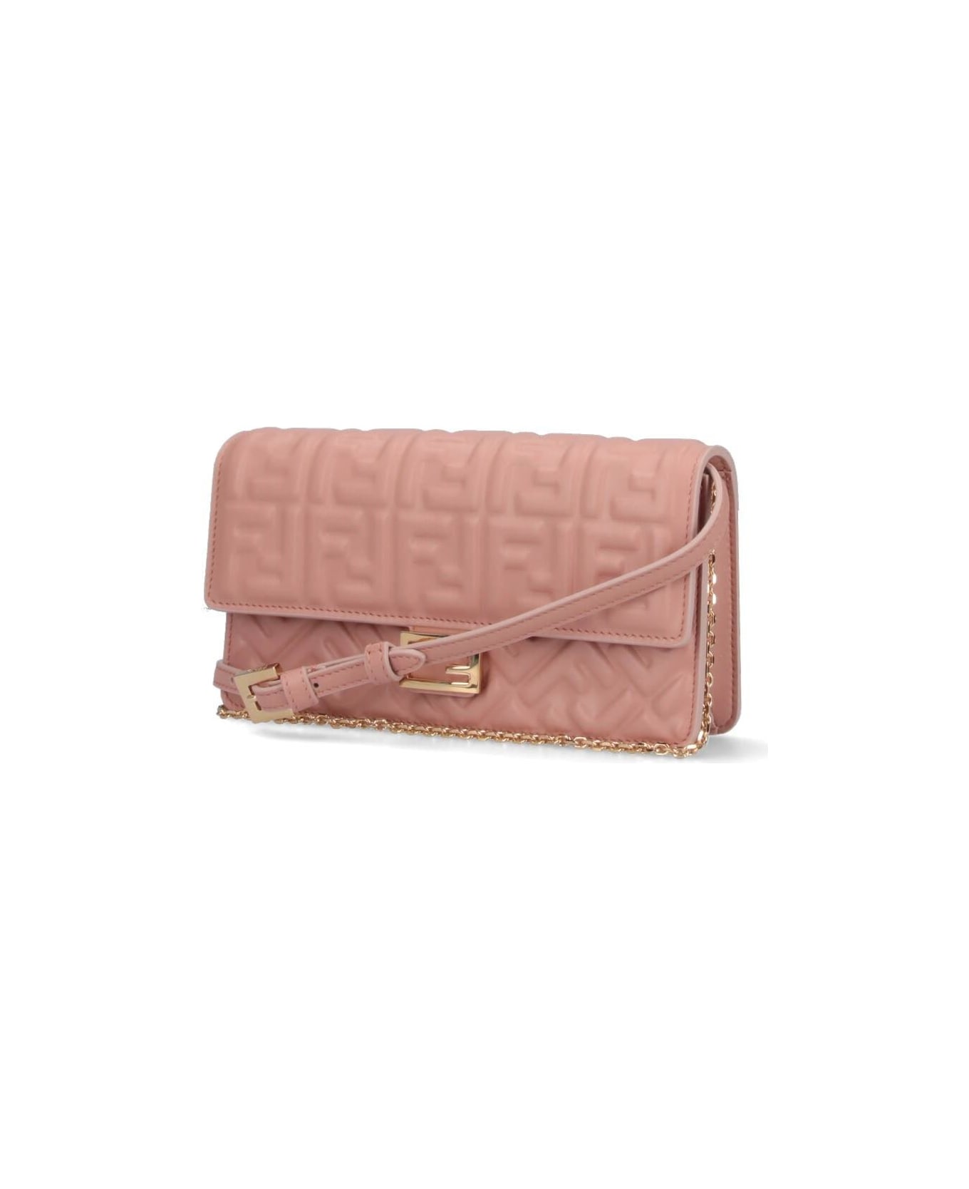 Fendi 
baguette
 Wallet With Shoulder Strap - Ballet Rose+os