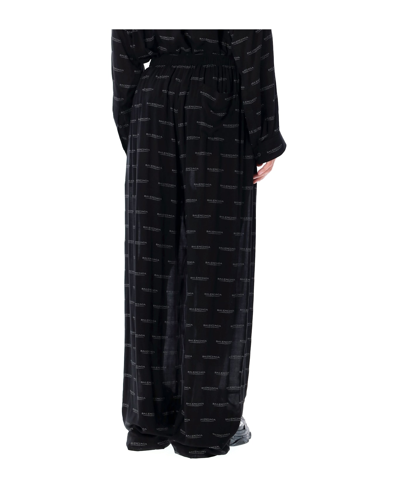 Balenciaga Logo Pyjama Pants - BLACK/GREY