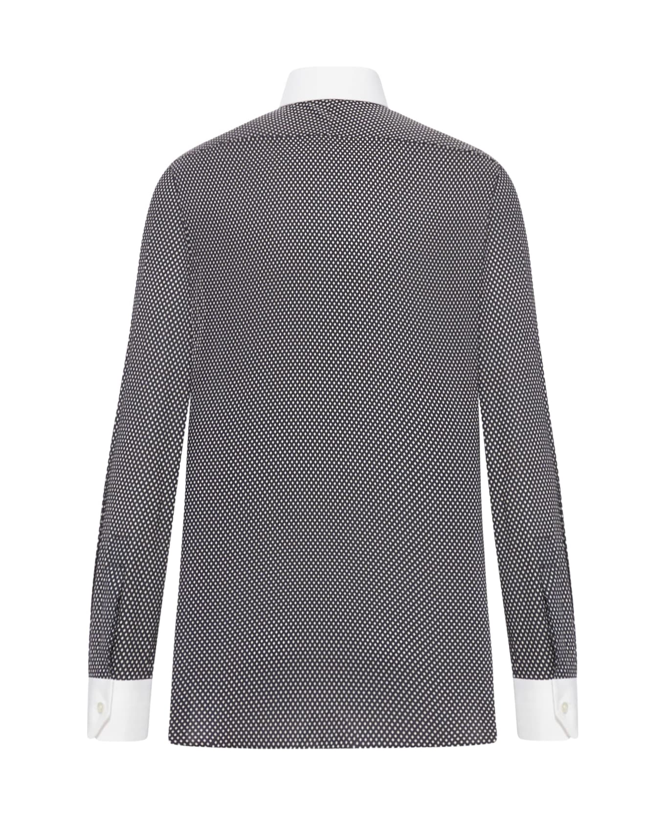 Tom Ford Microfantasy Cotton Shirt - BLACK&WHITE