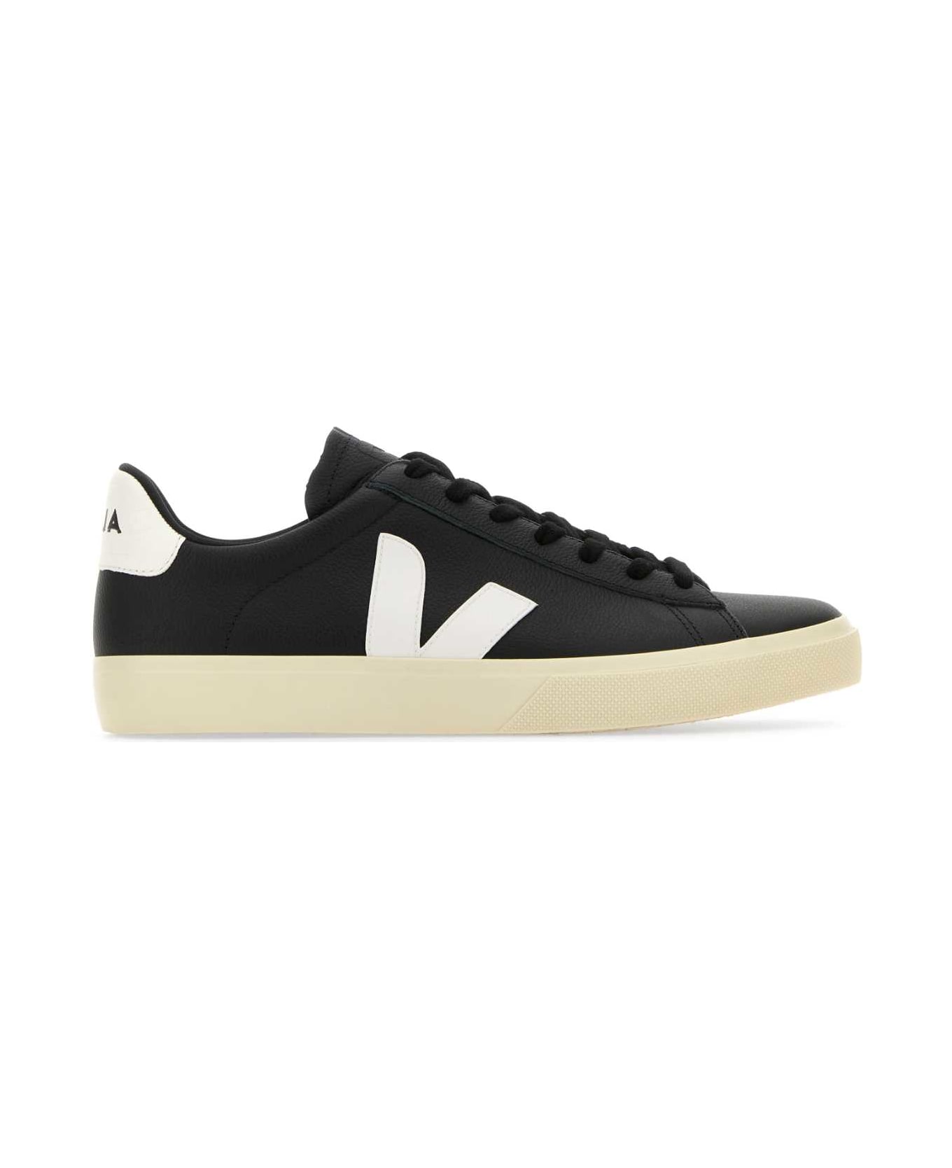 Veja Black Chromefree Leather Campo Sneakers - BLACKWHITE