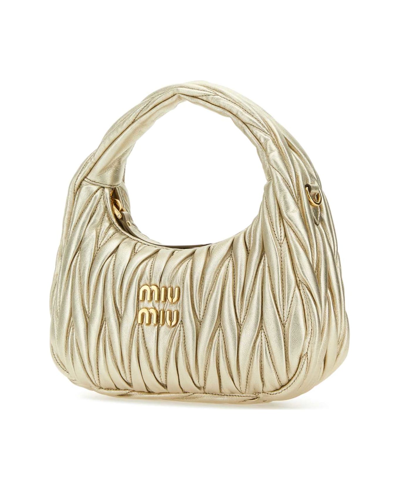Miu Miu Gold Nappa Leather Wander Handbag - Pirite