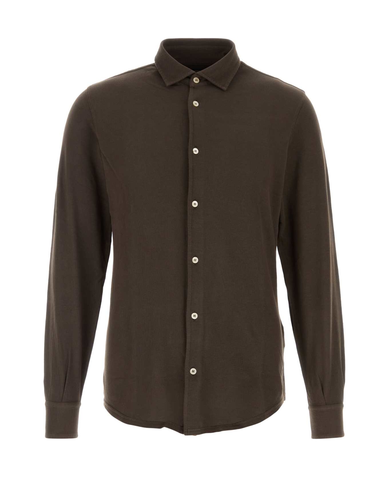 Fedeli Brown Oxford Shirt - 811