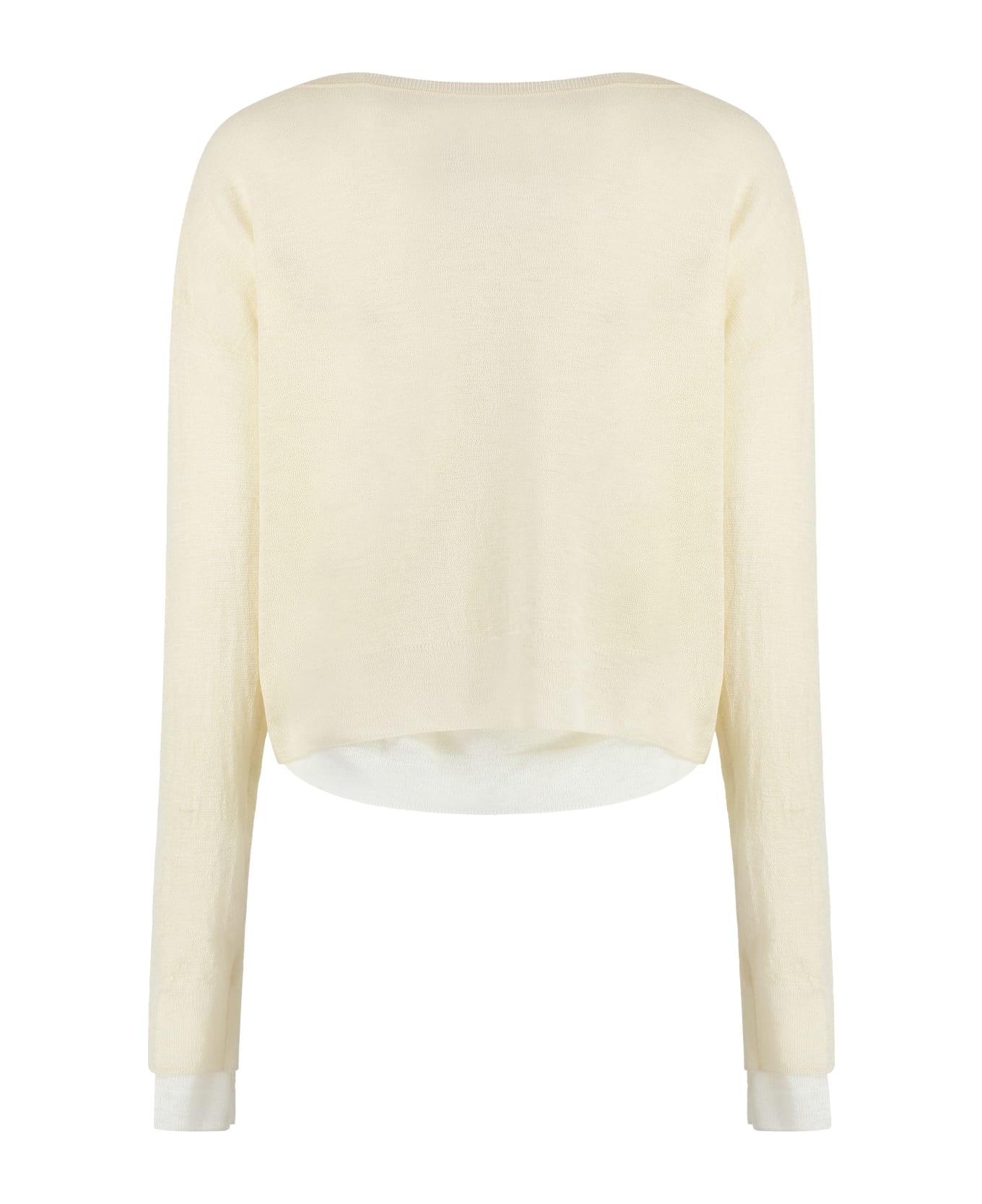 Vince Long Sleeve Crew-neck Sweater - Ivory