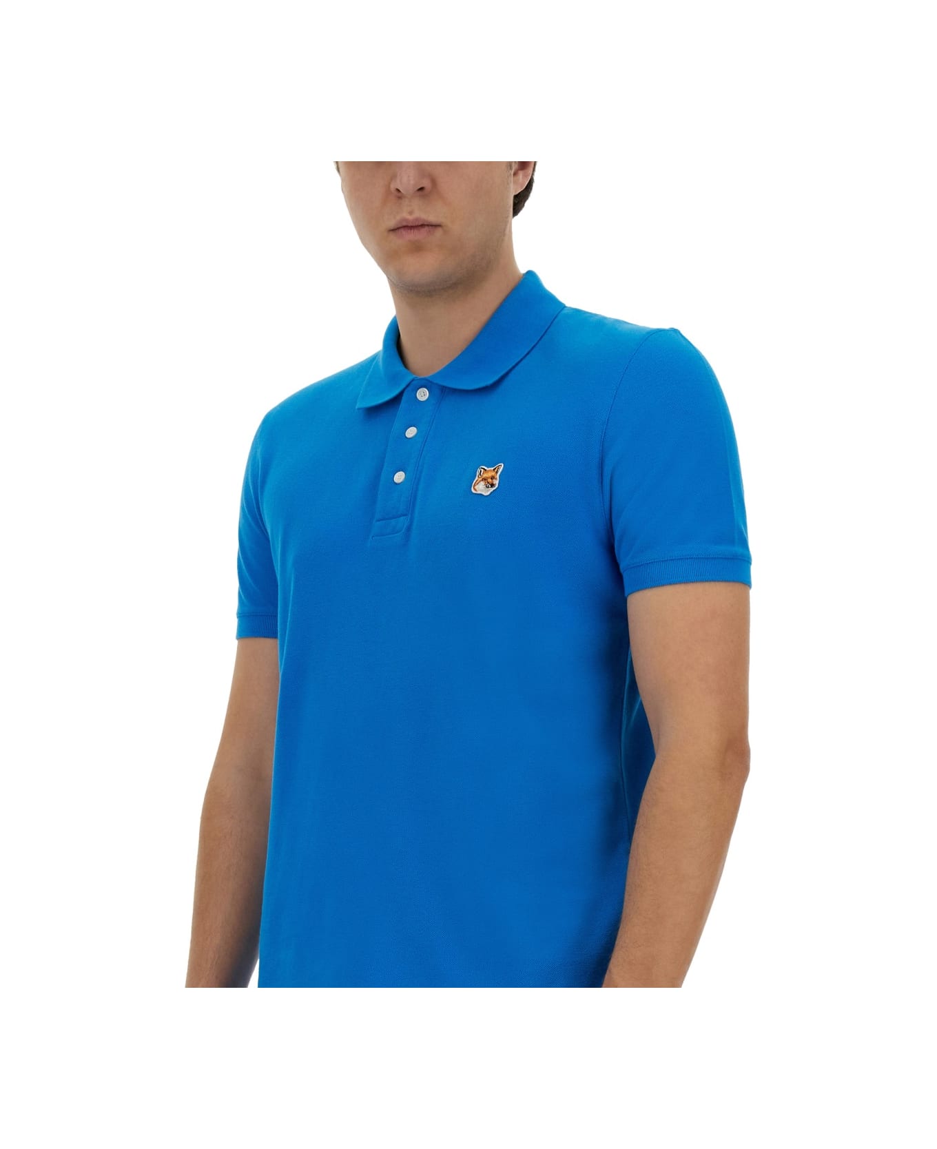 Maison Kitsuné Polo Shirt "fox Head" - BLUE