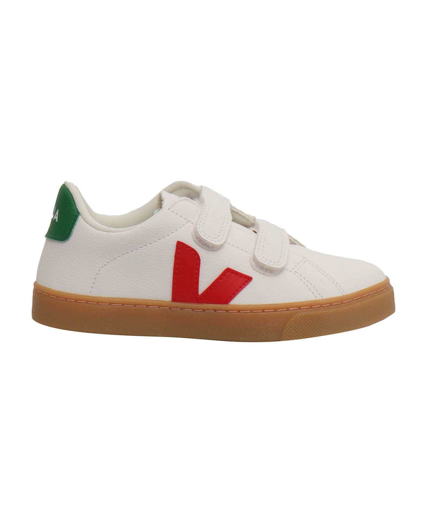 Veja Small Esplar Chromefree Leather Extra-white_pekin_emeraude Sneakers - WHITE