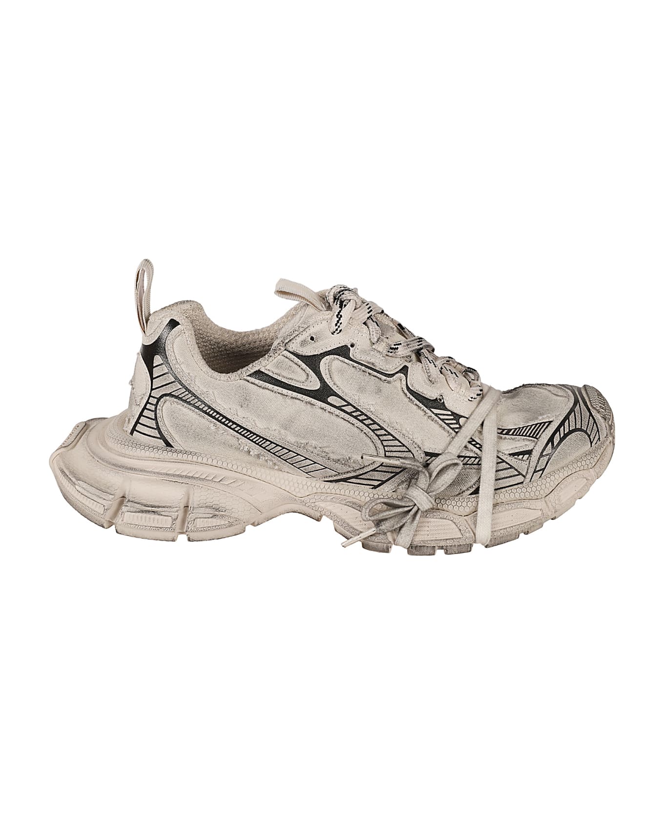 Balenciaga Destroyed Canvas Sneakers - Beige