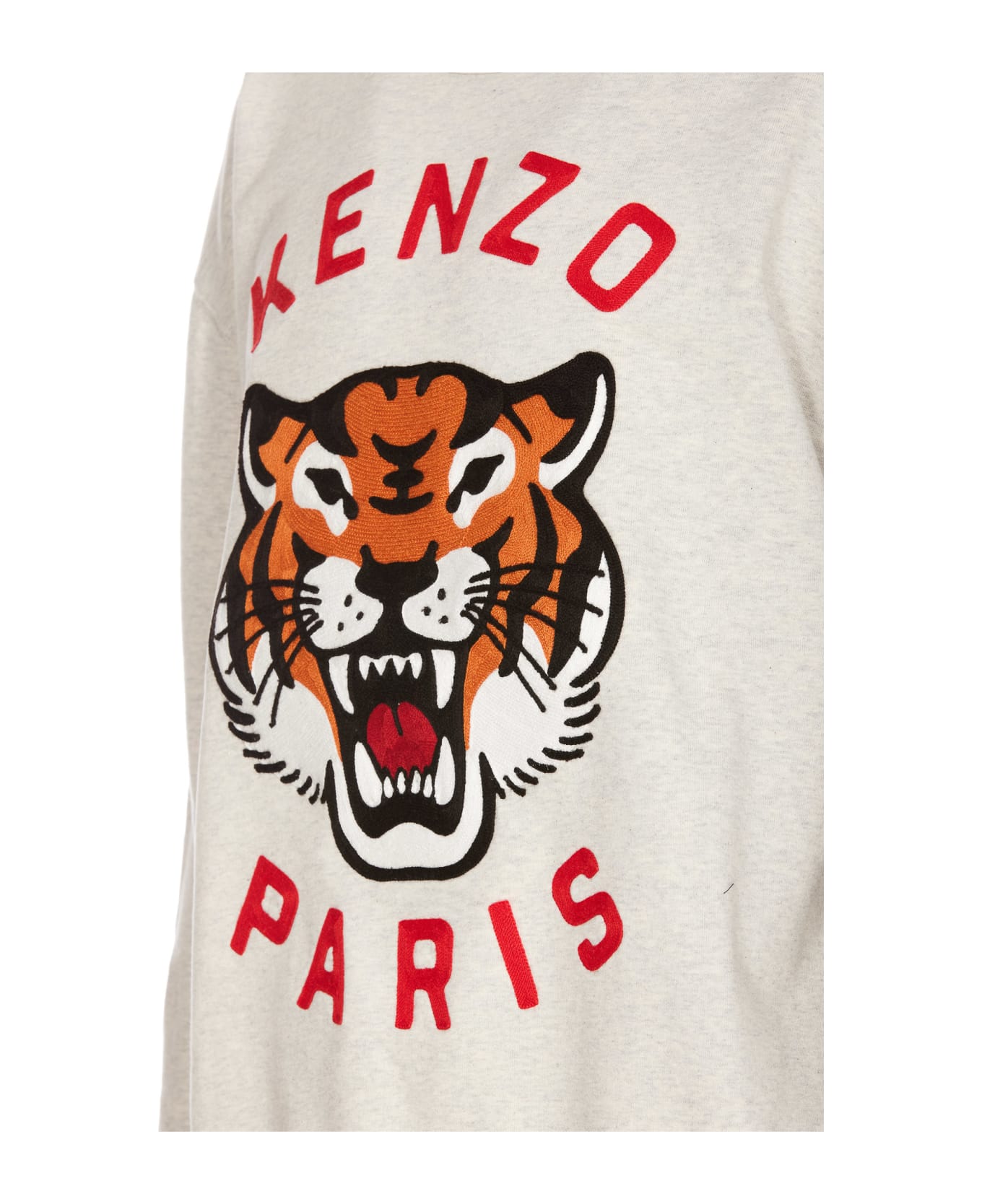 Kenzo Lucky Tiger Embroidered Oversize Sweatshirt - beige